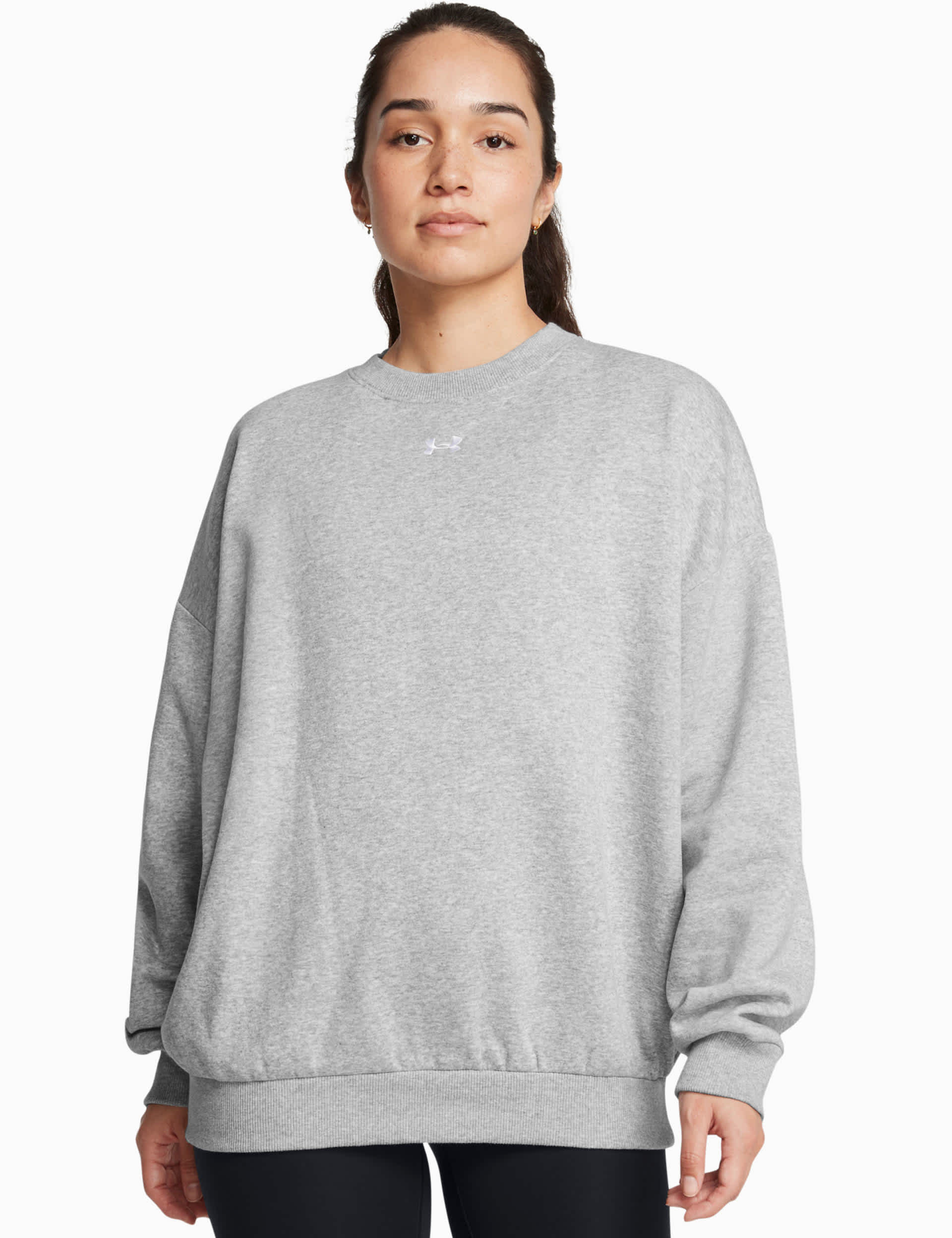 Under Armour Women's Rival Cotton Rich Fleece Oversized Sweatshirt - M - Grey, Grey