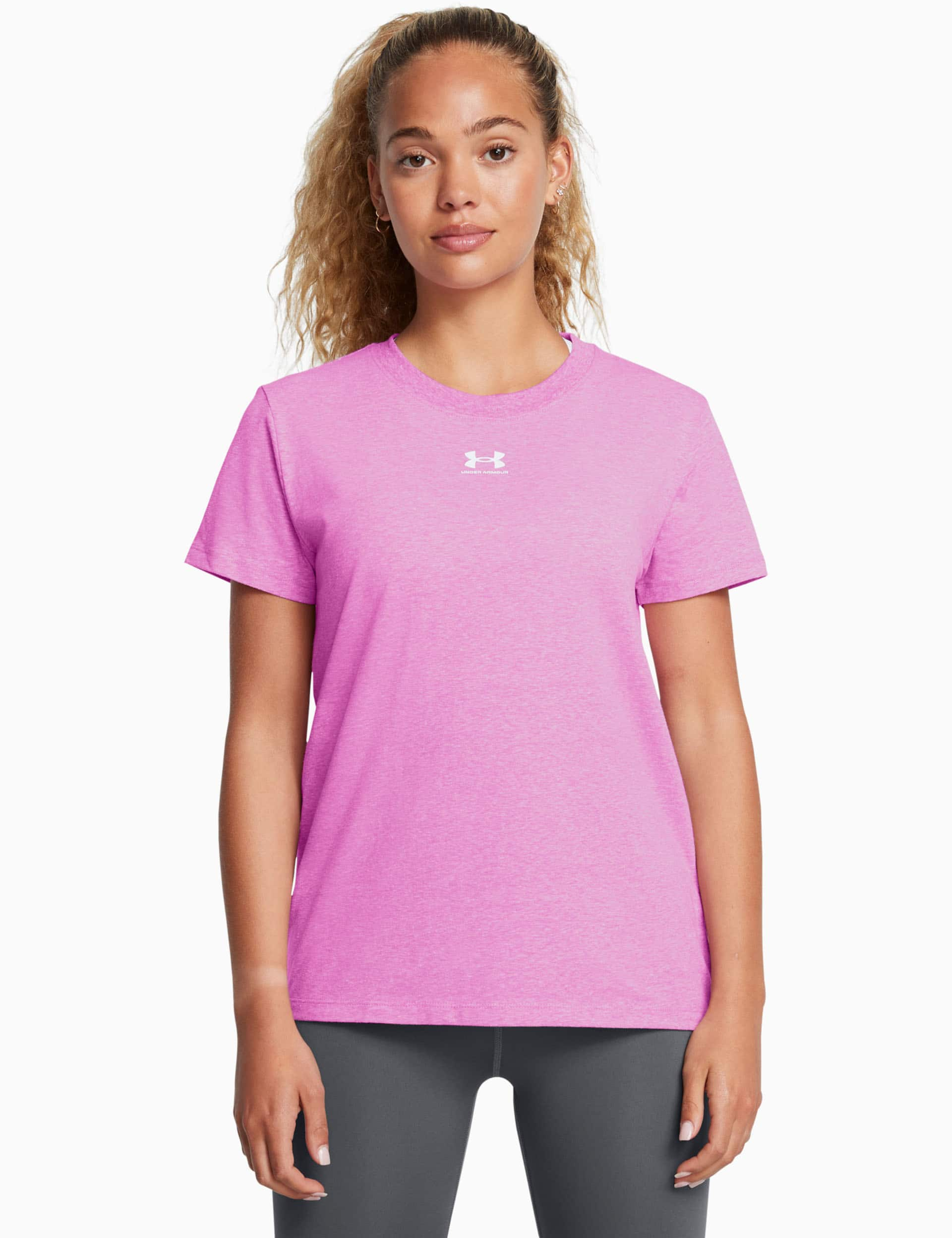 Under Armour Women's Campus Core Cotton Rich Crew Neck T-Shirt - Mauve, Mauve