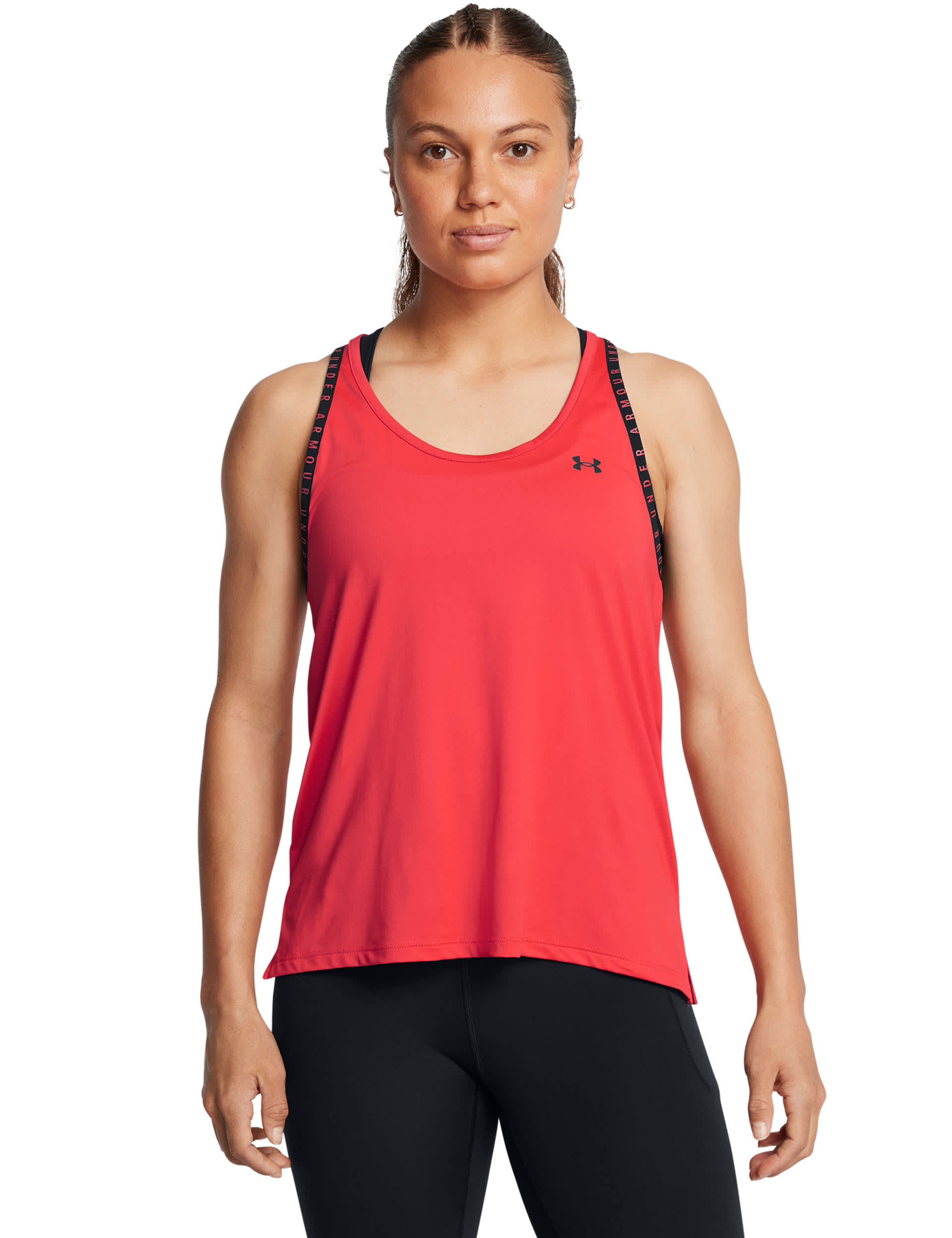 Under Armour Women's Knockout Scoop Neck Racer Back Vest Top - M - Bright Red, Light Green,Bright Re