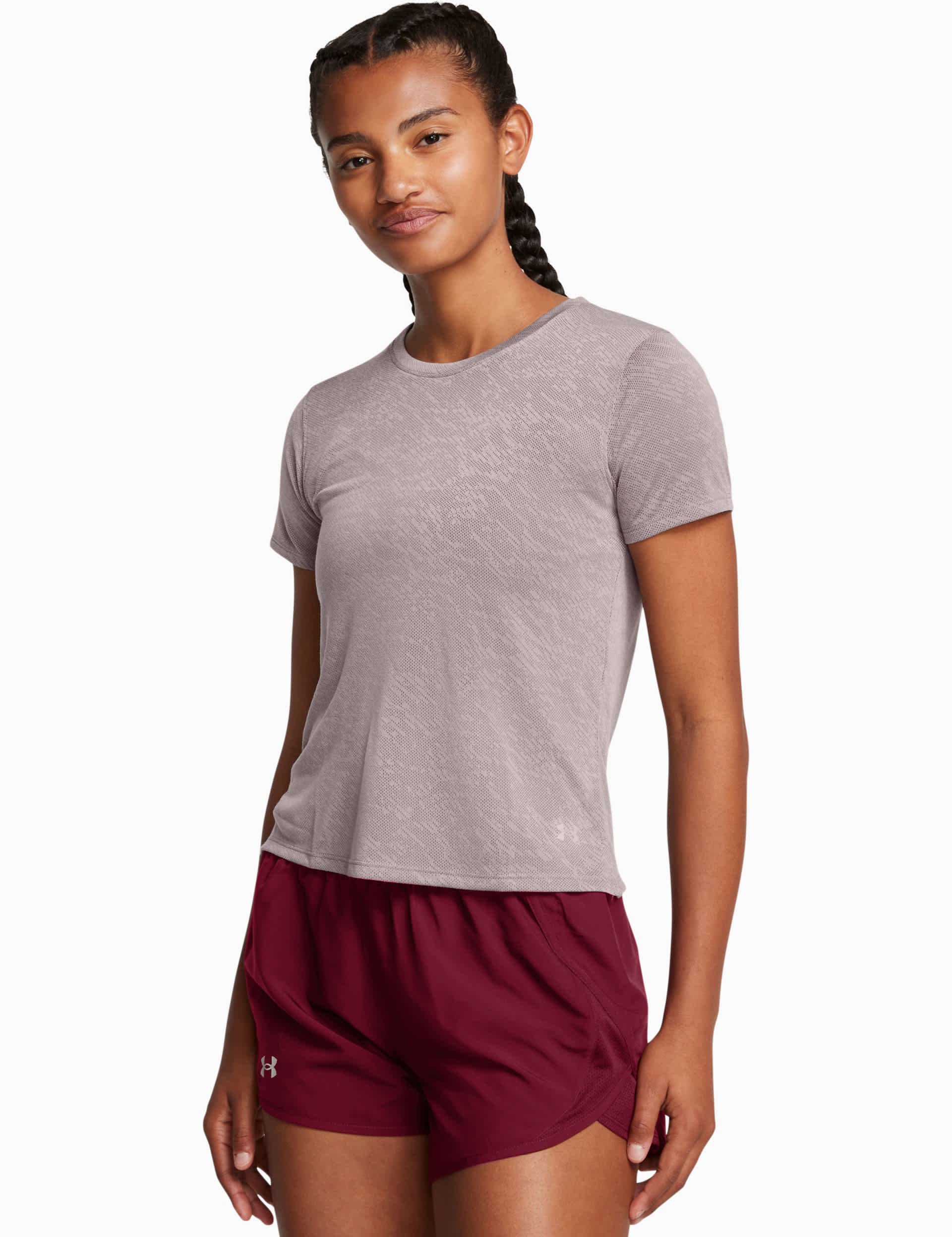 Under Armour Women's Launch Camo Jacquard Crew Neck T-Shirt - Grey, Grey