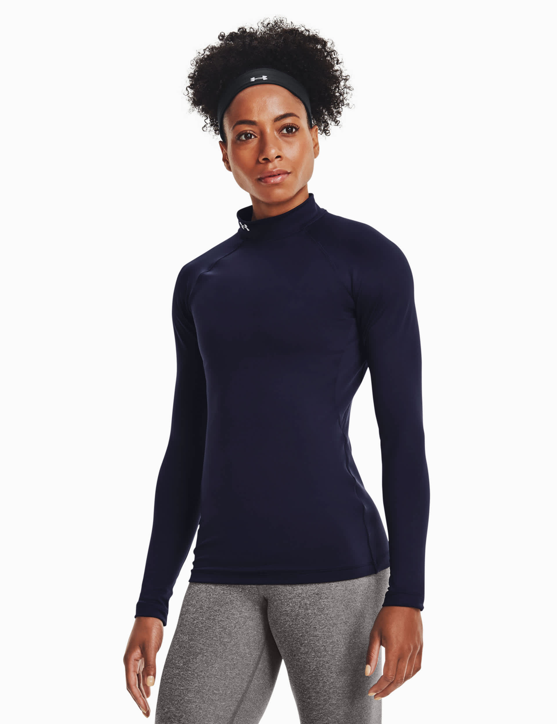 Under Armour Women's Authentics ColdGear Funnel Neck Top - Dark Navy, Dark Red,Dark Navy