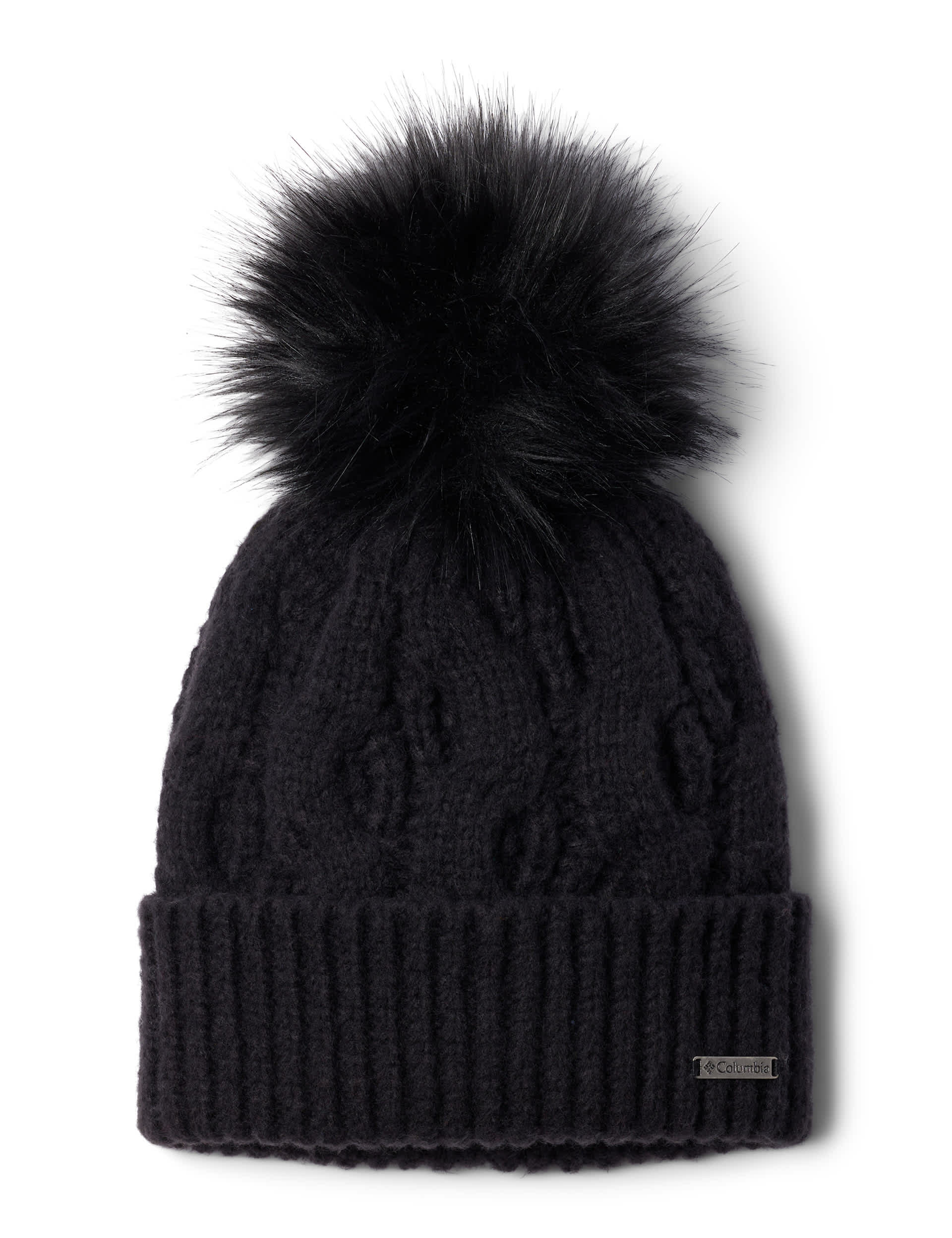 Columbia Women's Boundless Days Faux Fur Pom Beanie - Black, Black