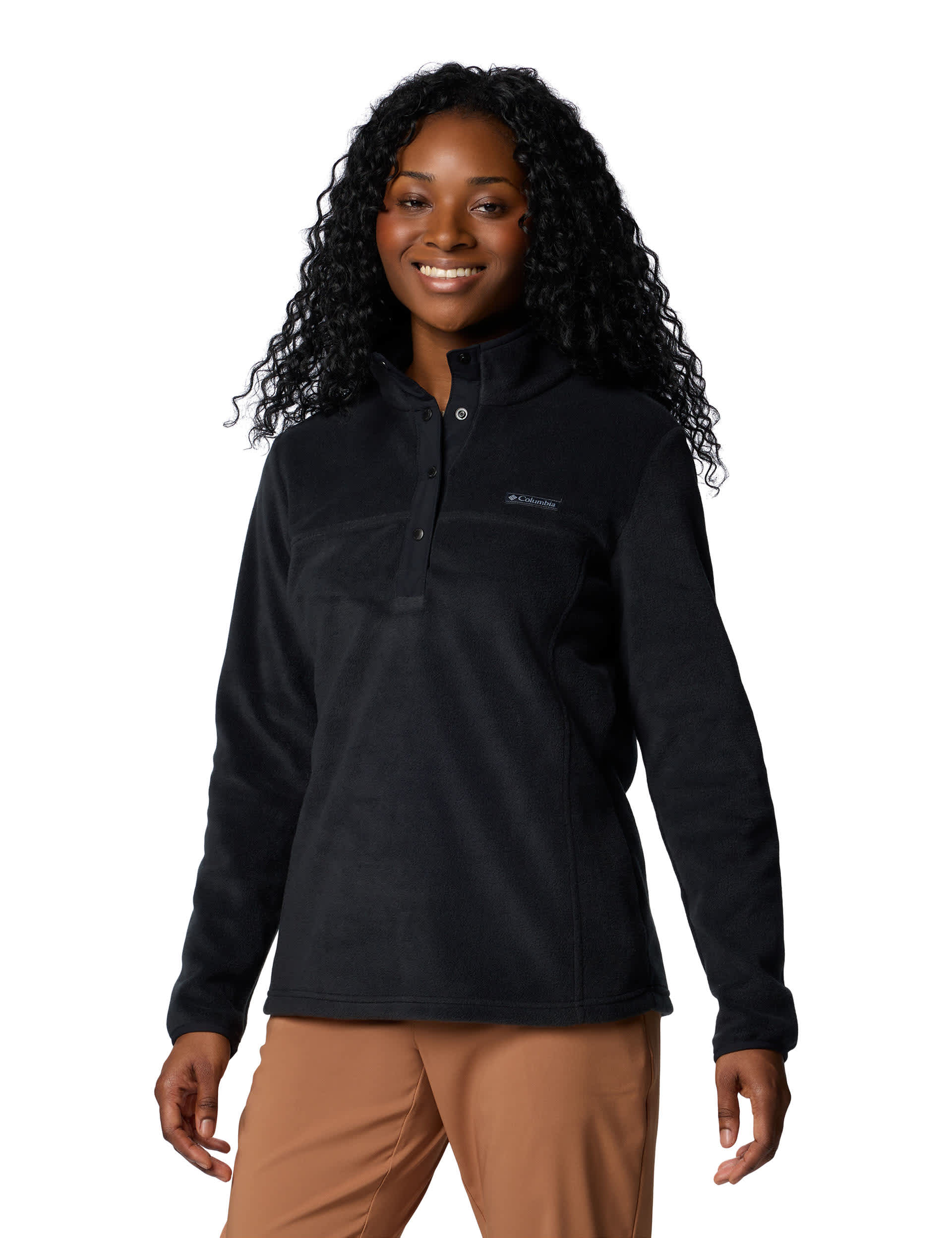 Columbia Women's Benton Springs Funnel Neck Sweatshirt - Black, Black,Coral