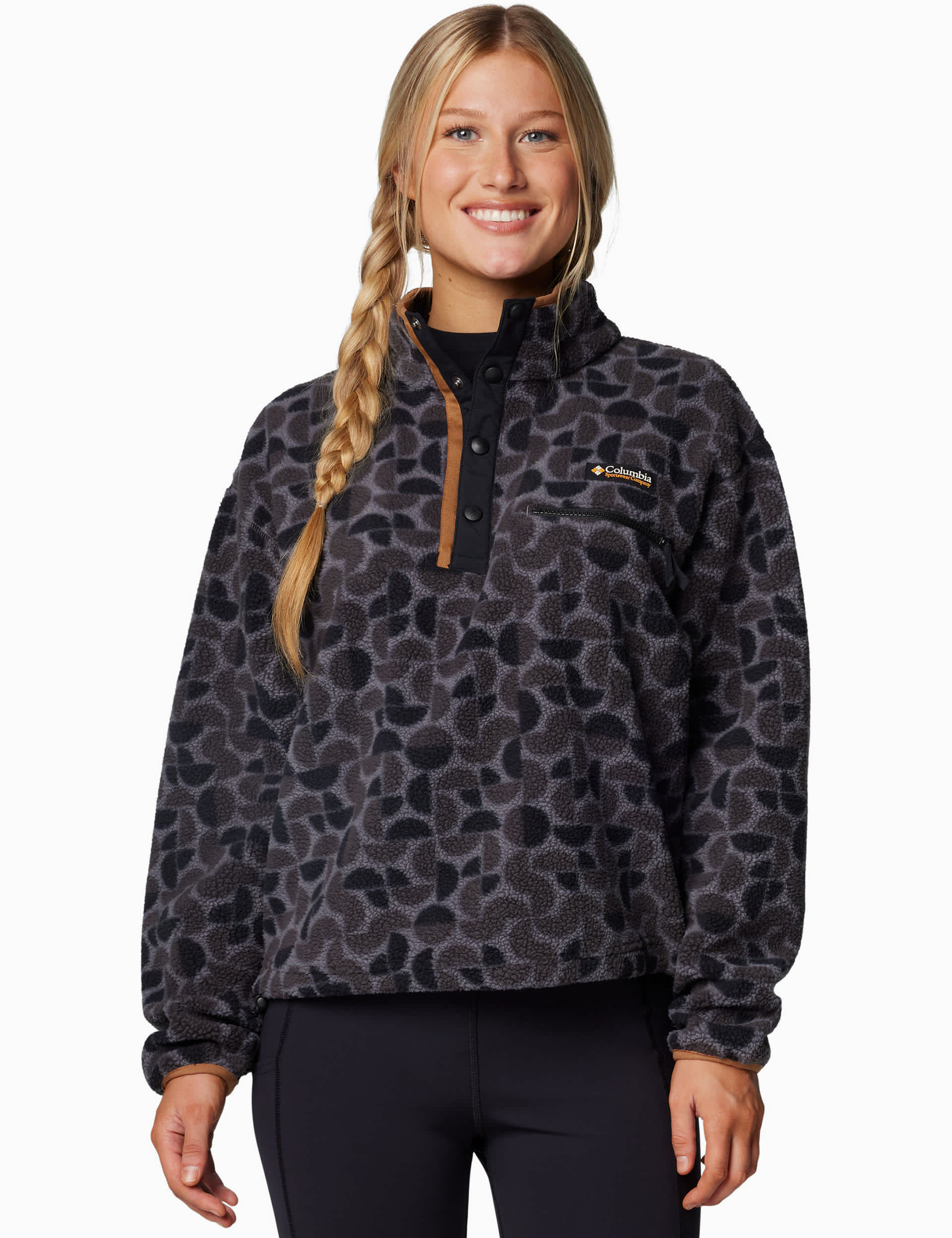 Columbia Women's Helvetia II Printed Sweatshirt - Black, Dark Blue,Black