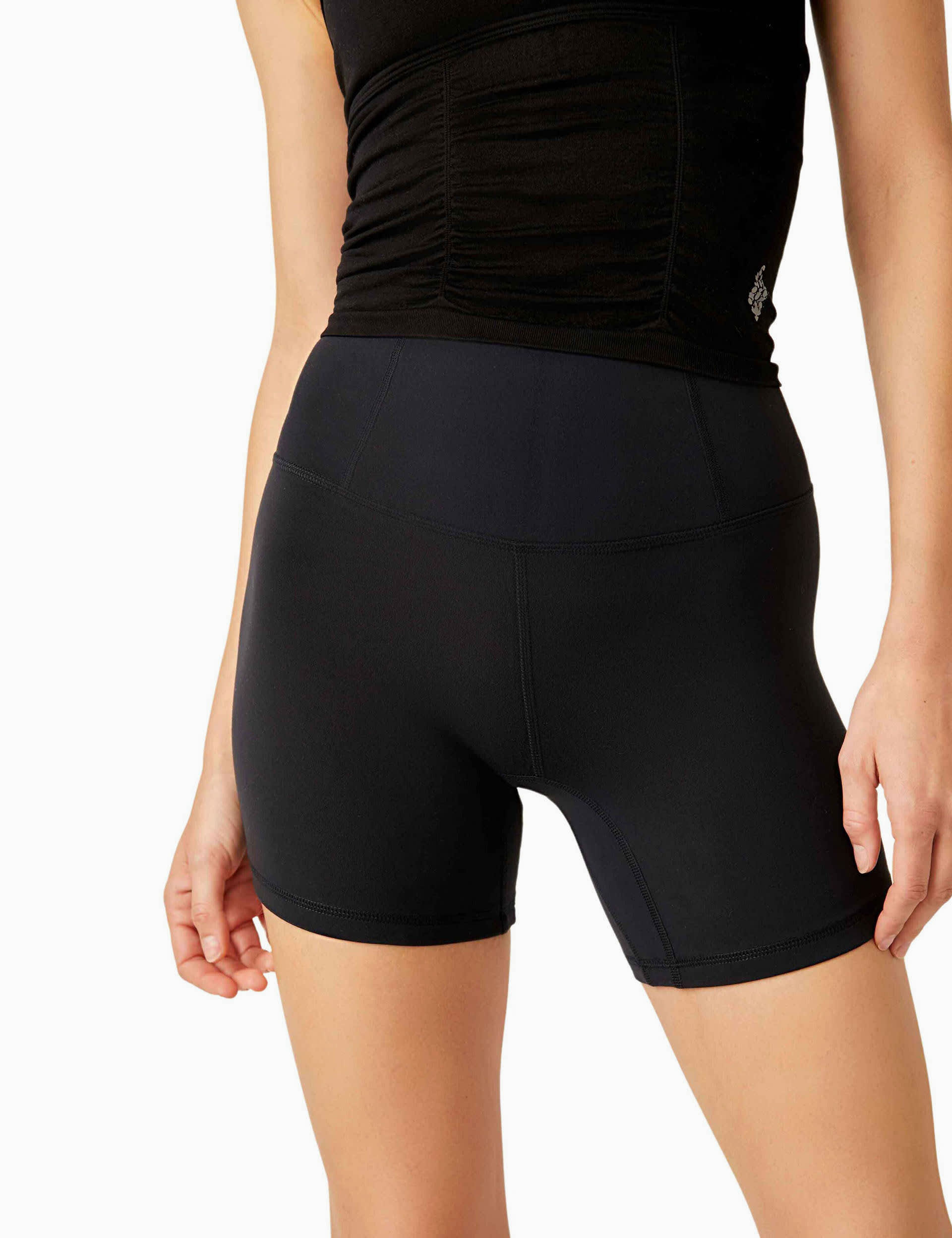 Fp Movement Women's Never Better High Waisted Bike Shorts - M - Black, Dark Blue,Black