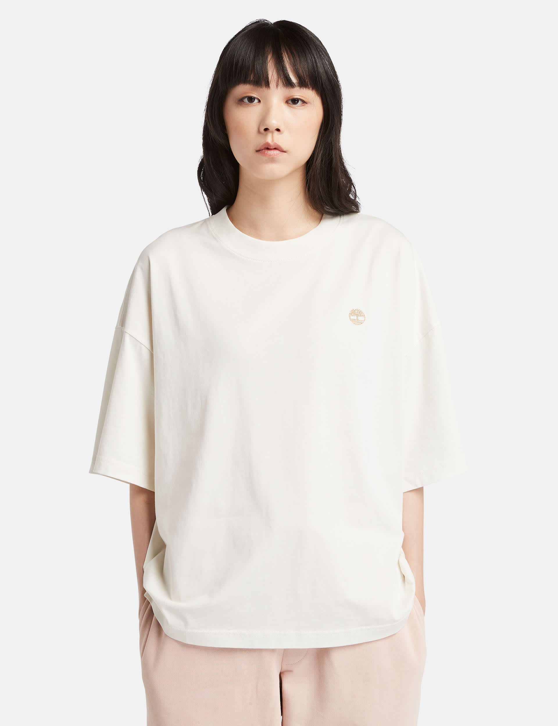 Timberland Women's Pure Cotton Oversized T-Shirt - M - White, White,Black