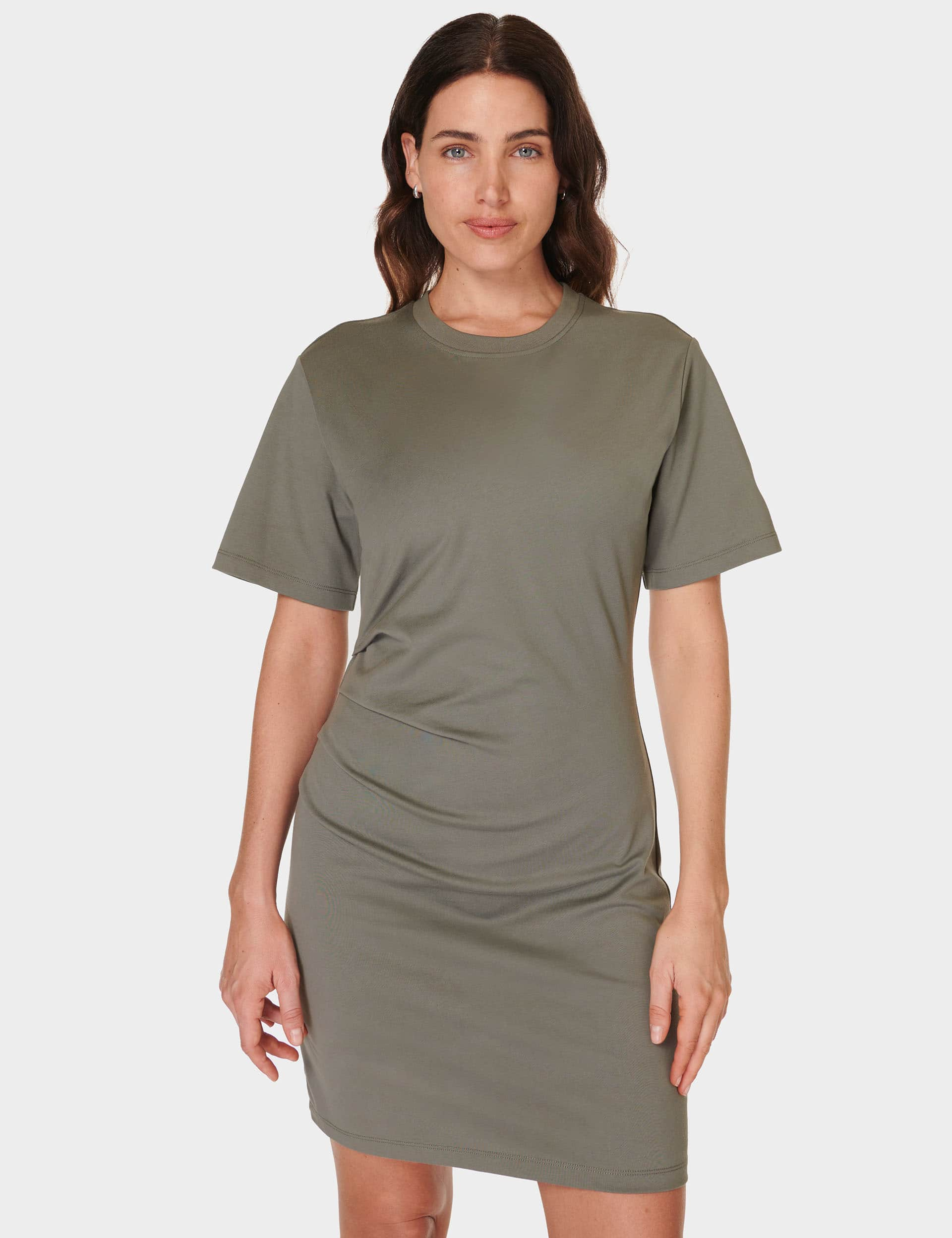 Sweaty Betty Women's Easy Pure Cotton Ruched T-Shirt Dress - M - Jade, Jade