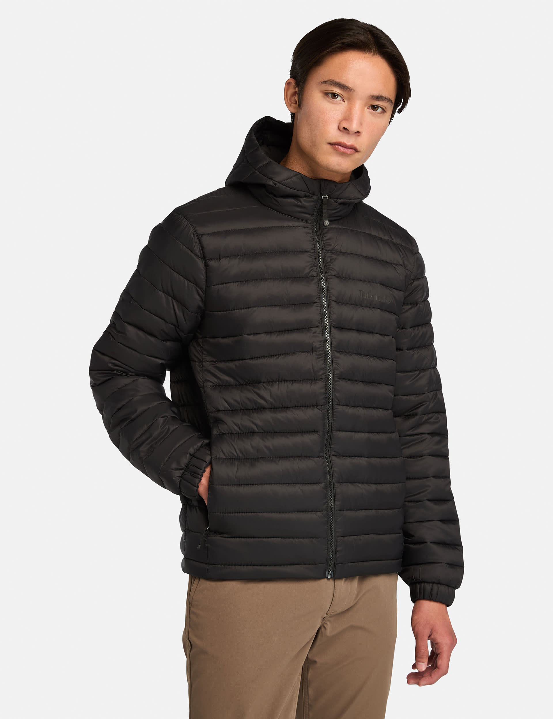 Timberland Men's Axis Peak Hooded Quilted Puffer Jacket - Black, Dark Green,Black