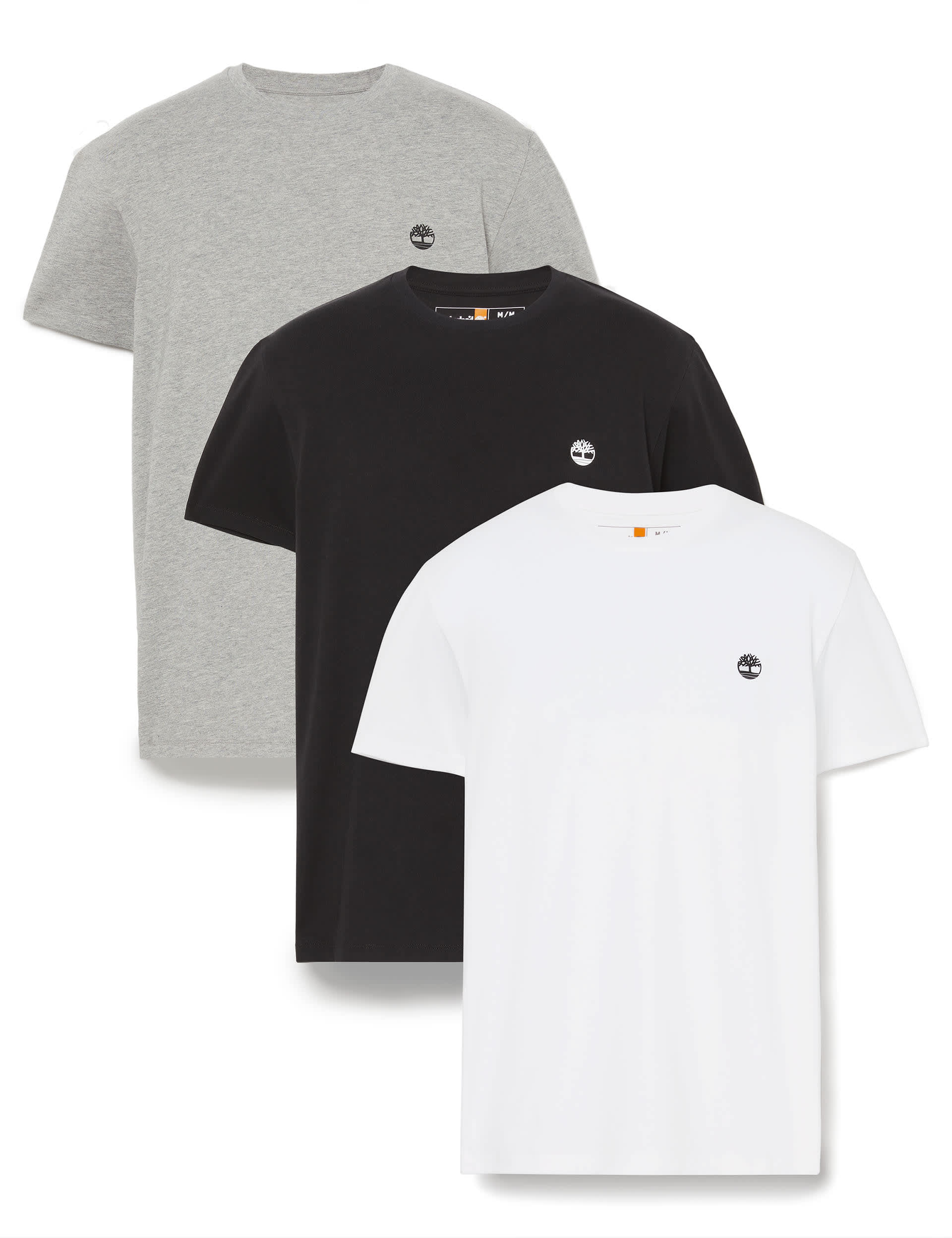 Timberland Men's 3pk Slim Fit Pure Cotton T-Shirt - Multi, Multi