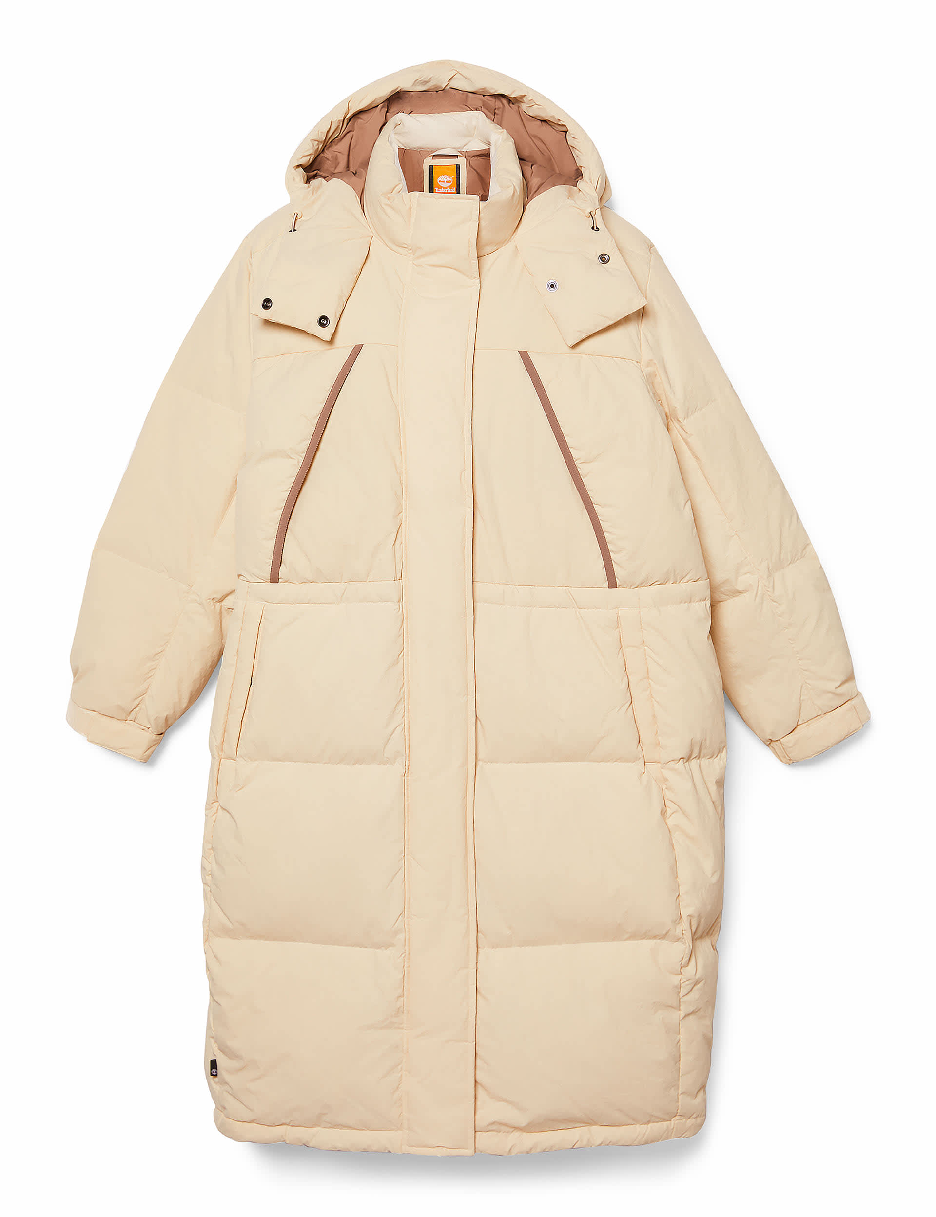 Timberland Women's Hooded Longline Puffer Coat - S - Cream, Cream