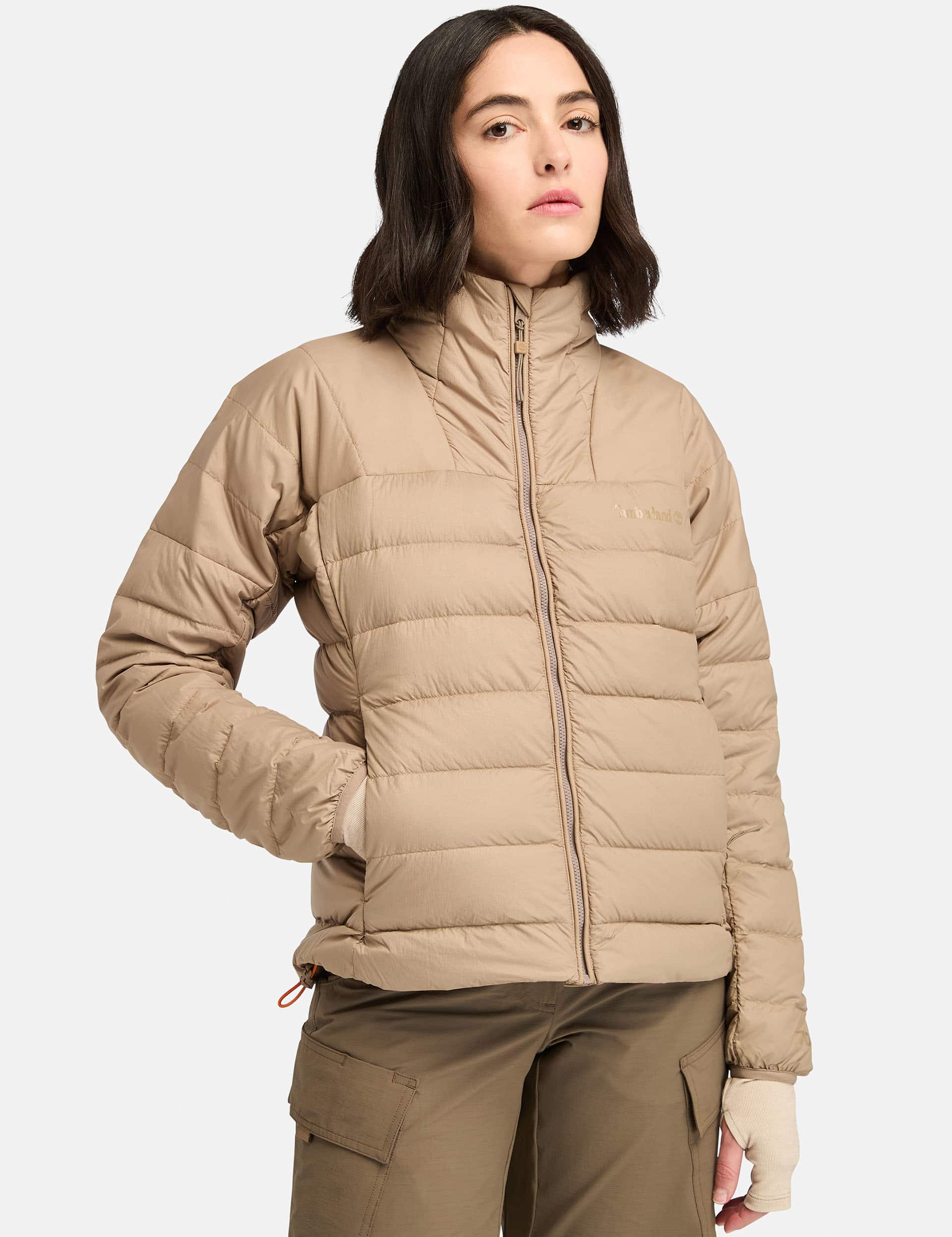 Timberland Women's Lightweight Puffer Jacket - M - Oatmeal, Oatmeal