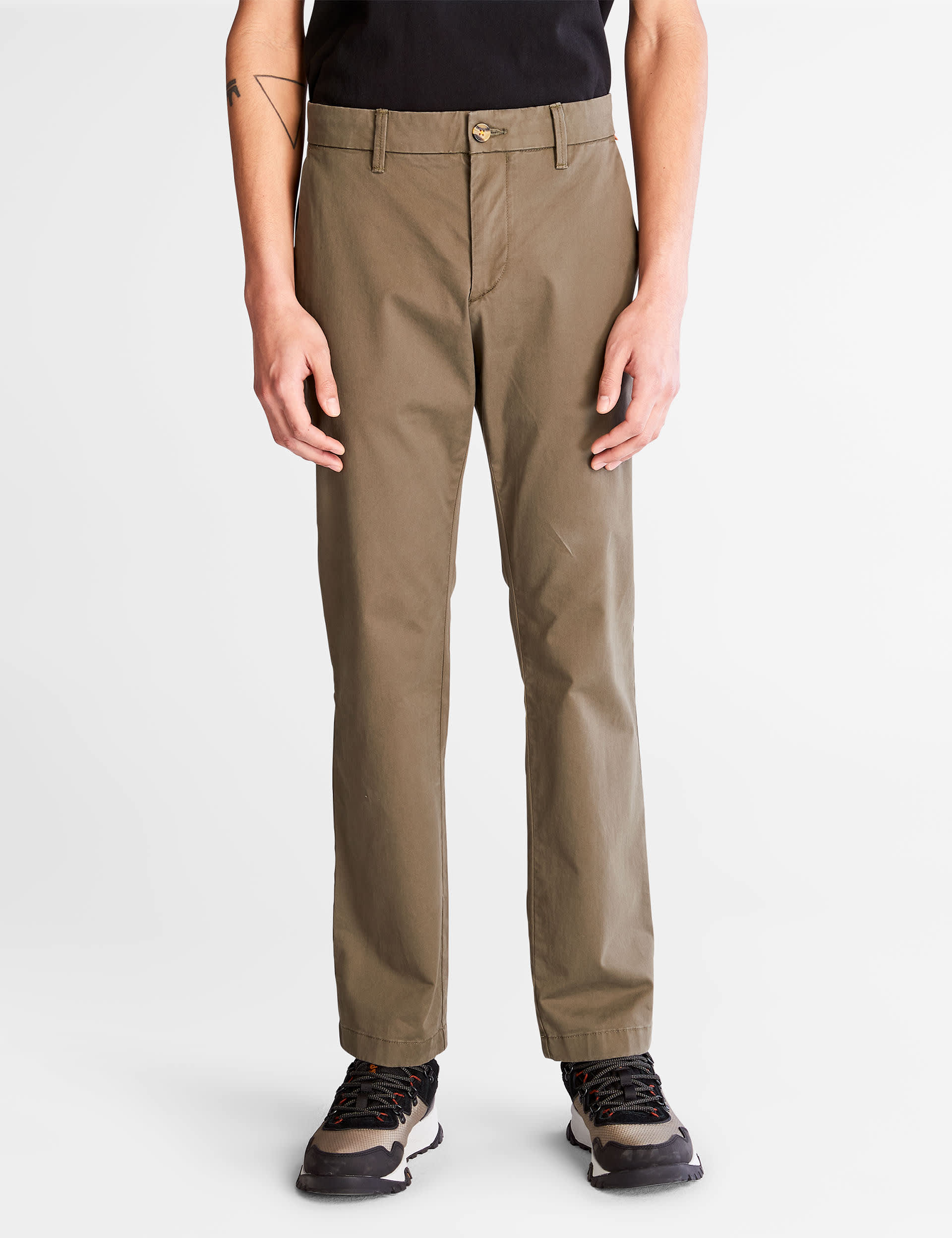 Timberland Men's Cotton Rich Twill Chinos - 34 - Khaki, Khaki,Putty