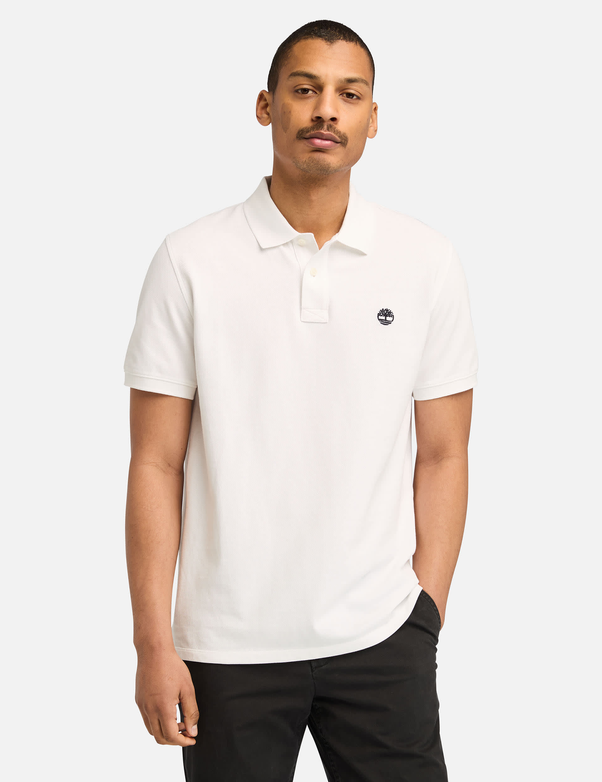 Timberland Men's Pure Cotton Pique Polo Shirt - White, Grey,White,Black