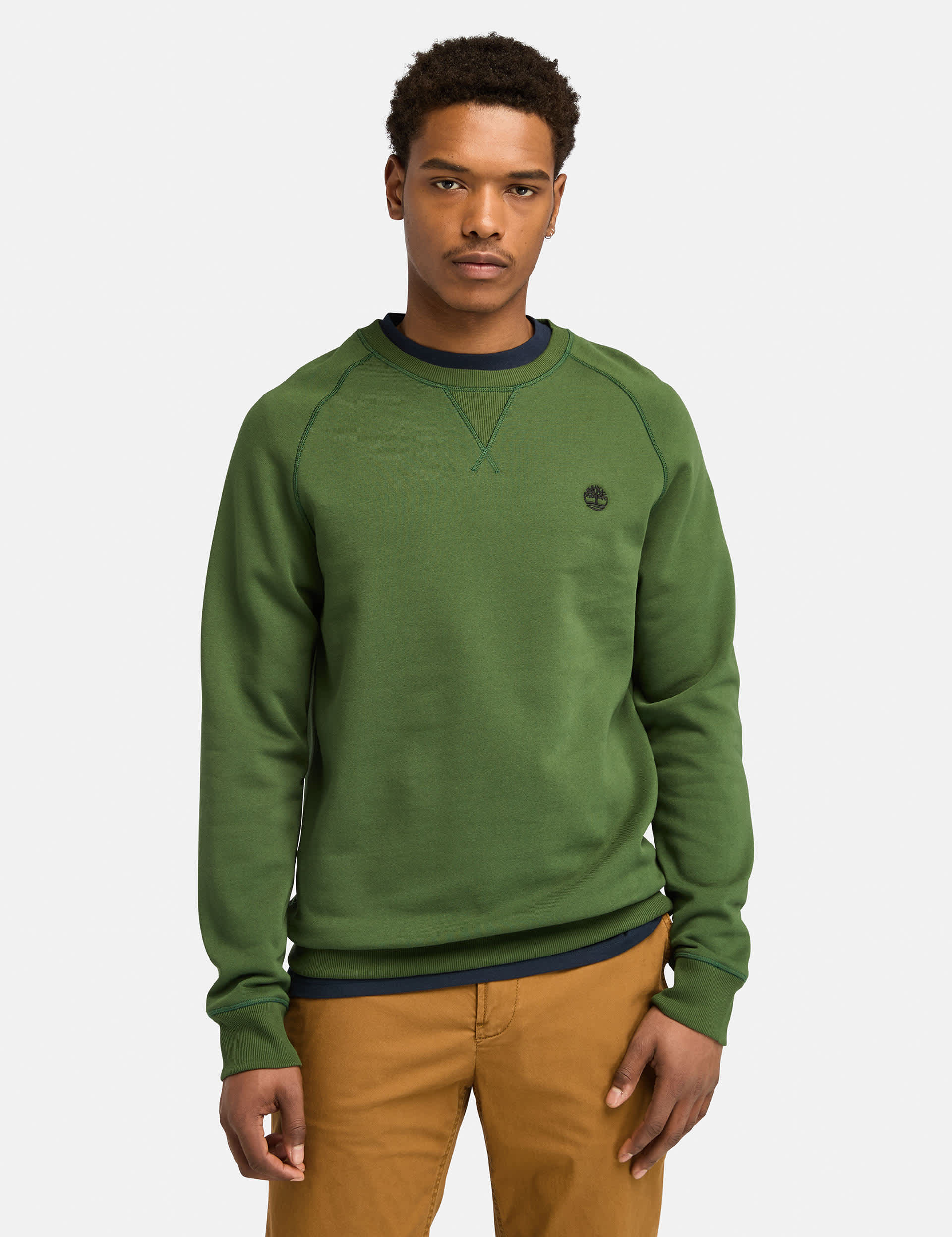 Timberland Men's Cotton Rich Crew Neck Sweatshirt - L - Dark Green, Denim,Dark Green,Grey,Black