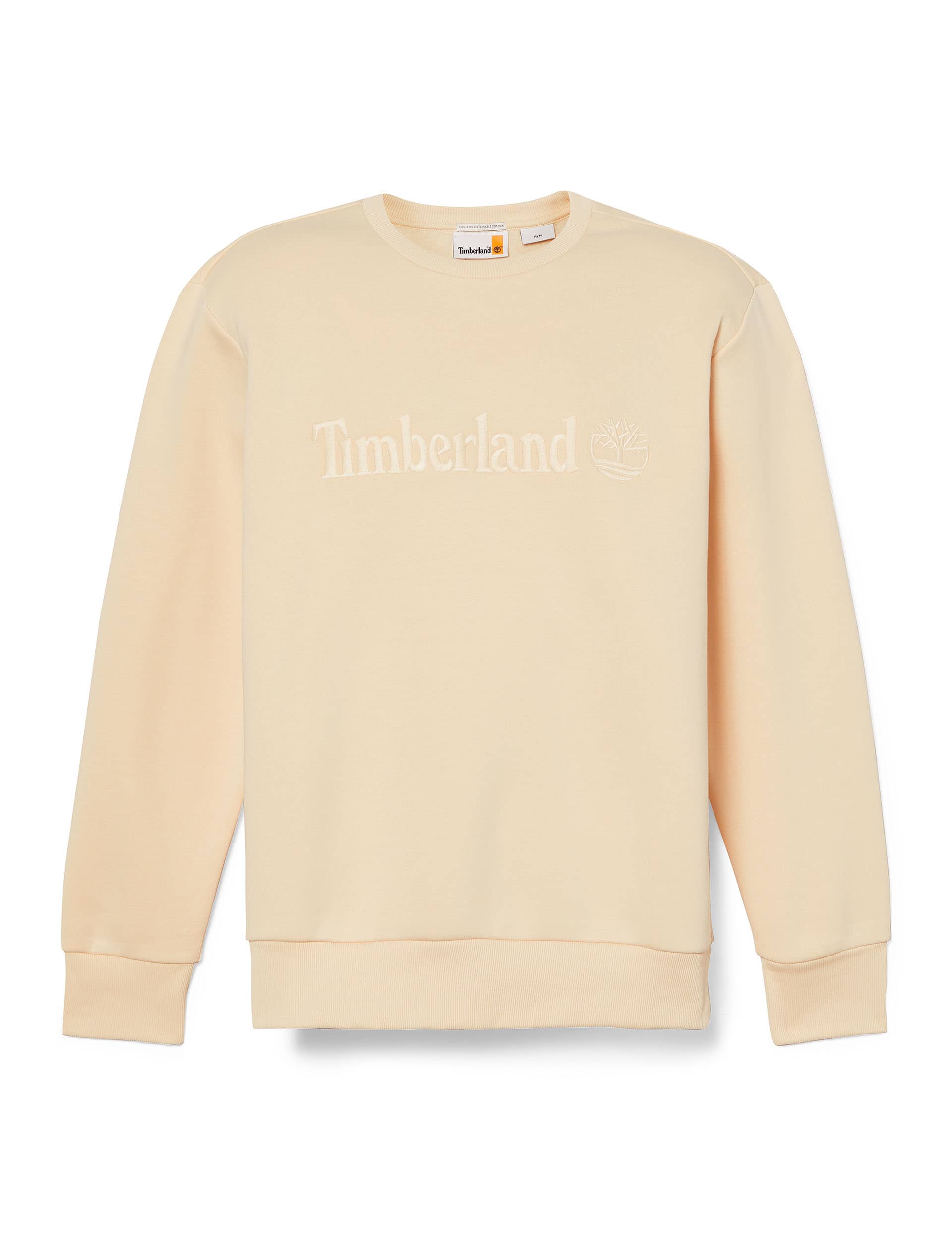 Timberland Men's Hampthon Cotton Rich Crew Neck Sweatshirt - L - Cream, Dark Navy,Cream