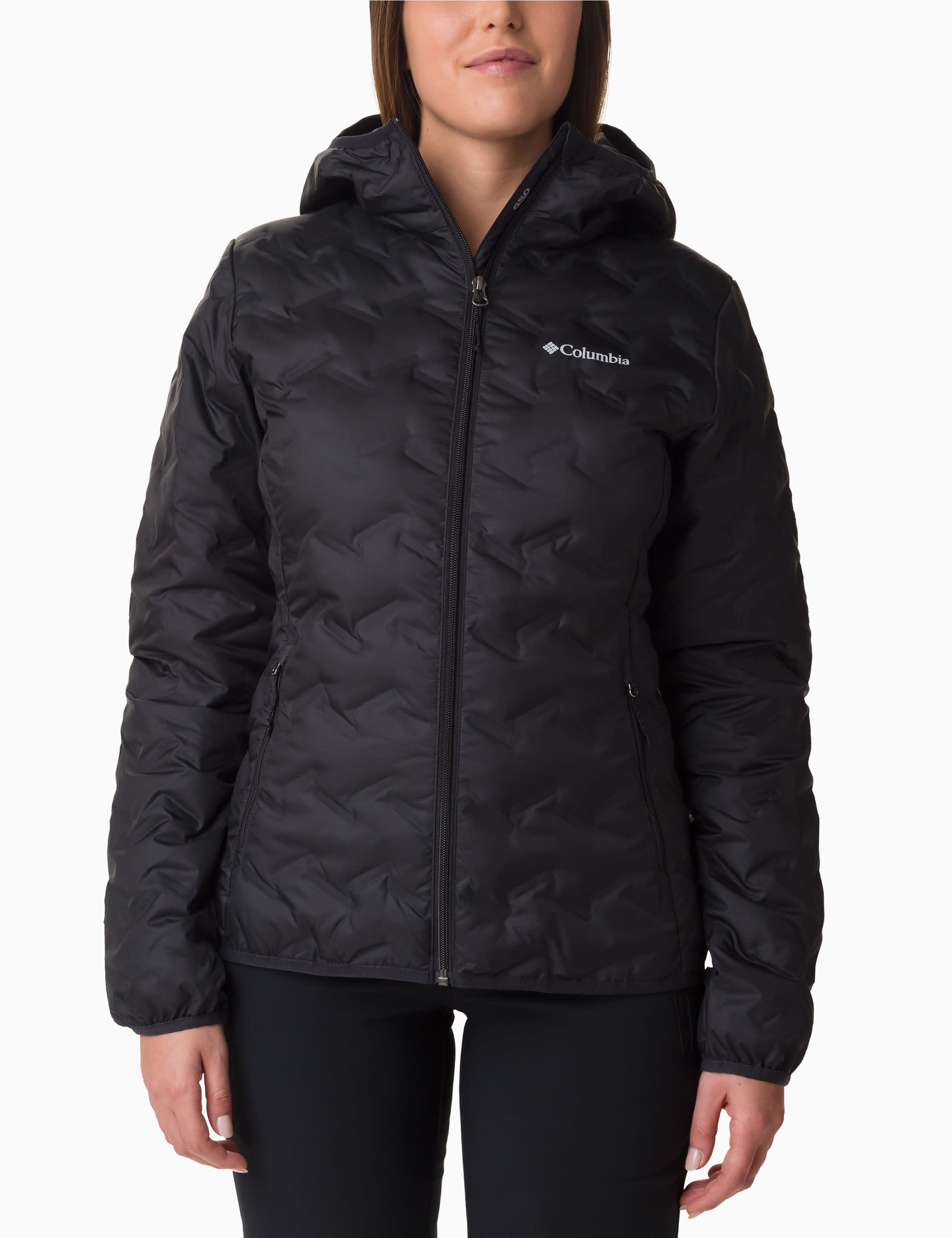 Columbia Women's Delta Ridge Down Hooded Puffer Jacket - M - Black, Black