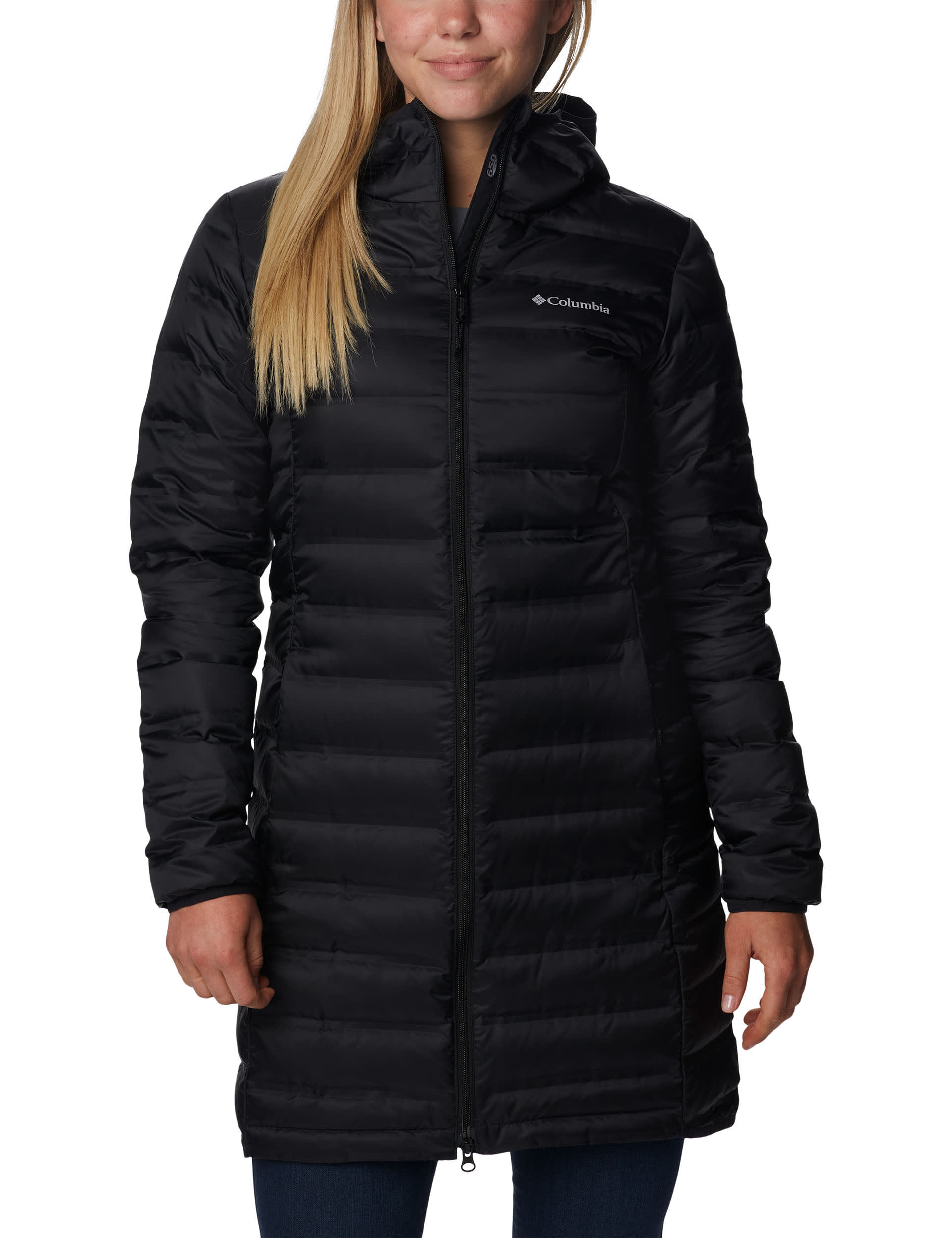 Columbia Women's Lake 22 II Down Long Hooded Puffer Jacket - M - Black, Black