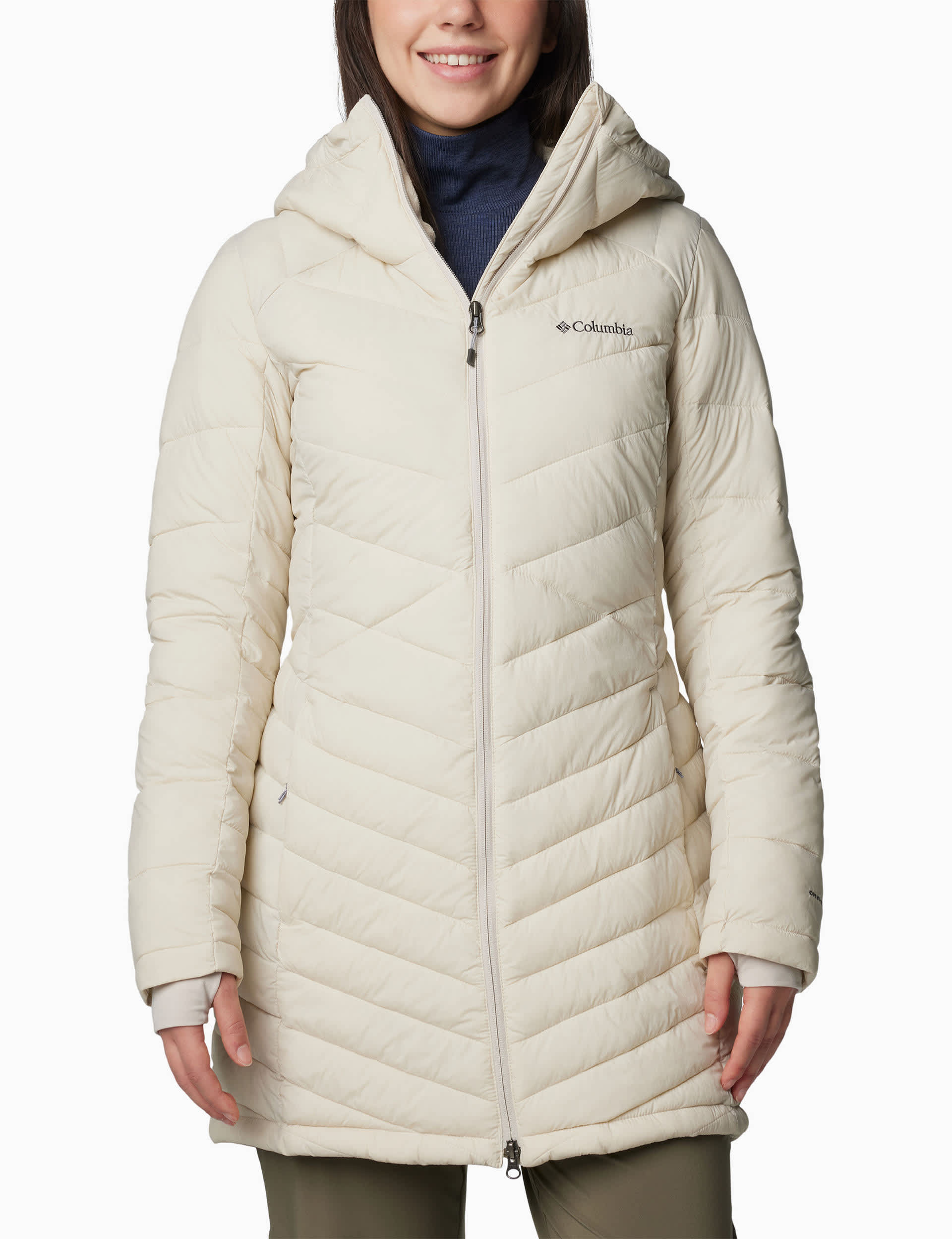 Columbia Women's Joy Peak II Mid Hooded Padded Puffer Jacket - XL - Stone, Stone