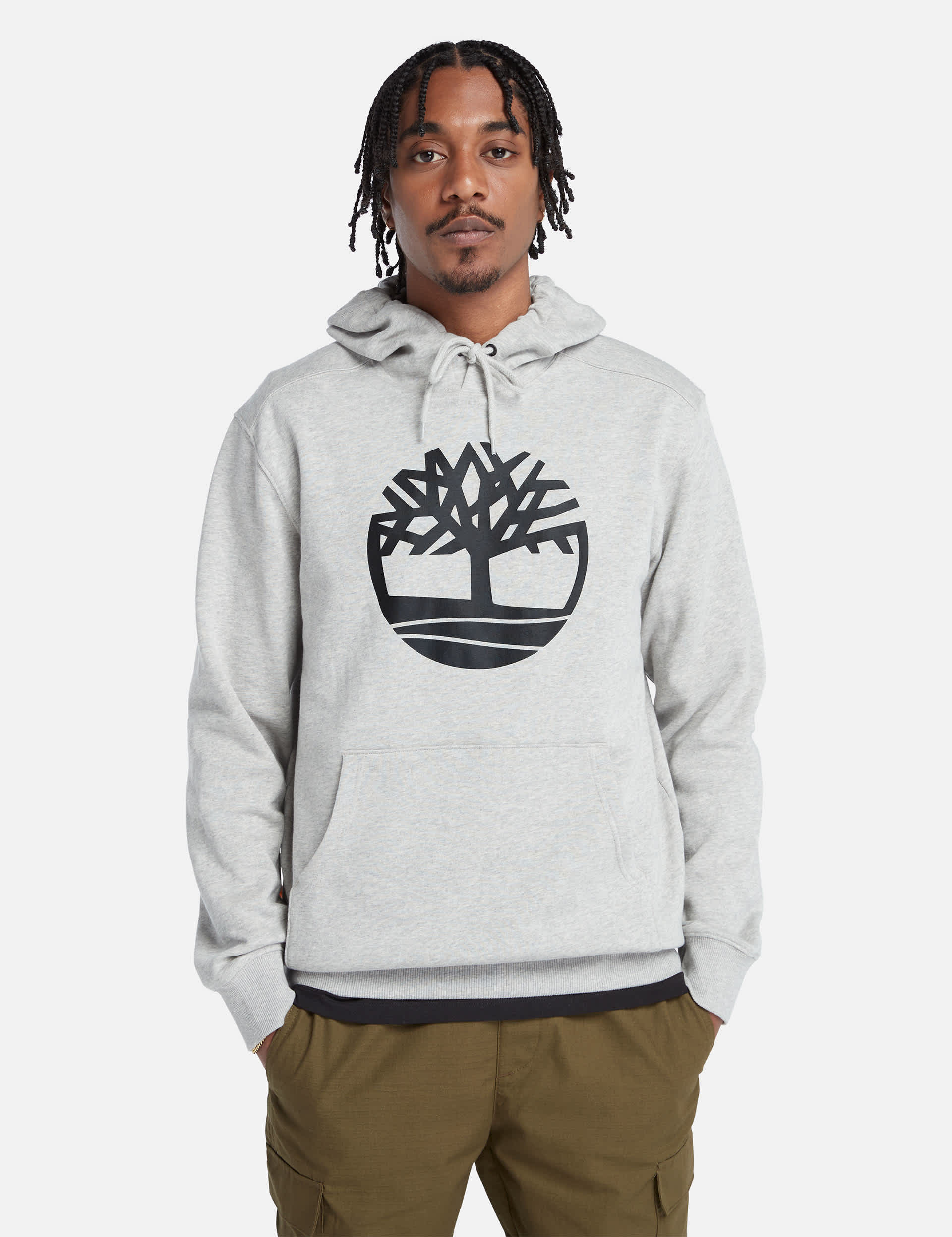 Timberland Men's River Tree Logo Cotton Rich Hoodie - Grey, Grey