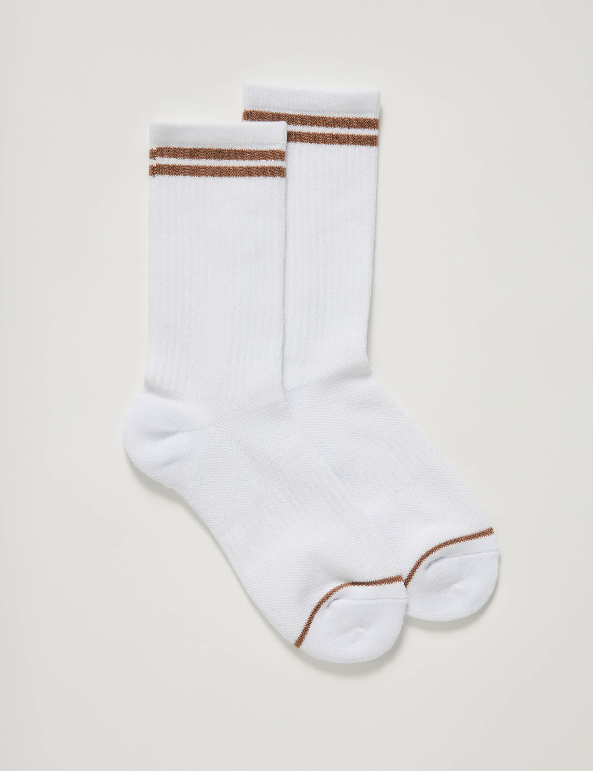 Girlfriend Collective Women's Crew Striped Ankle High Socks - White Mix, White Mix