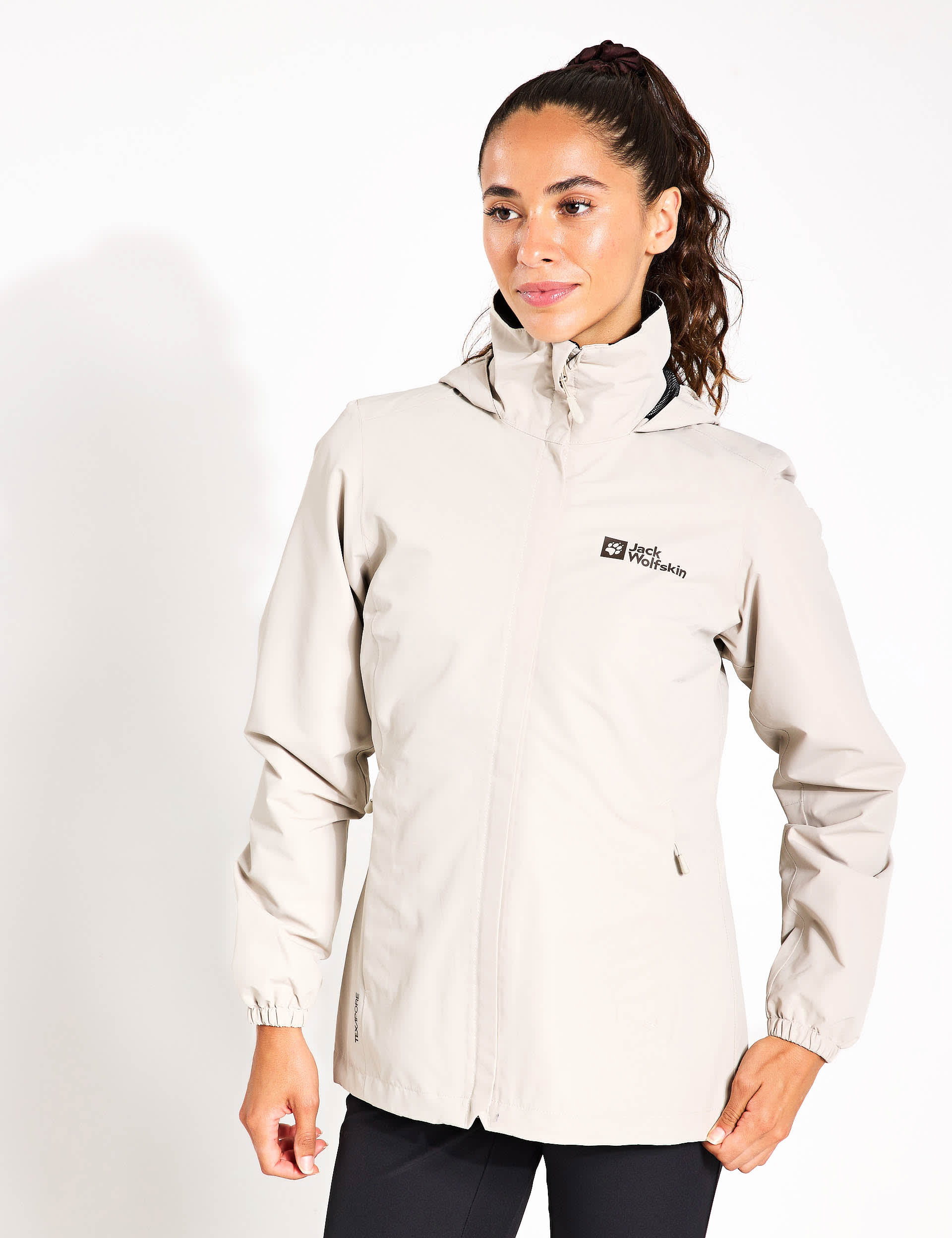 Jack Wolfskin Women's Stormy Point 2L Waterproof Raincoat - 12 - Ivory, Ivory