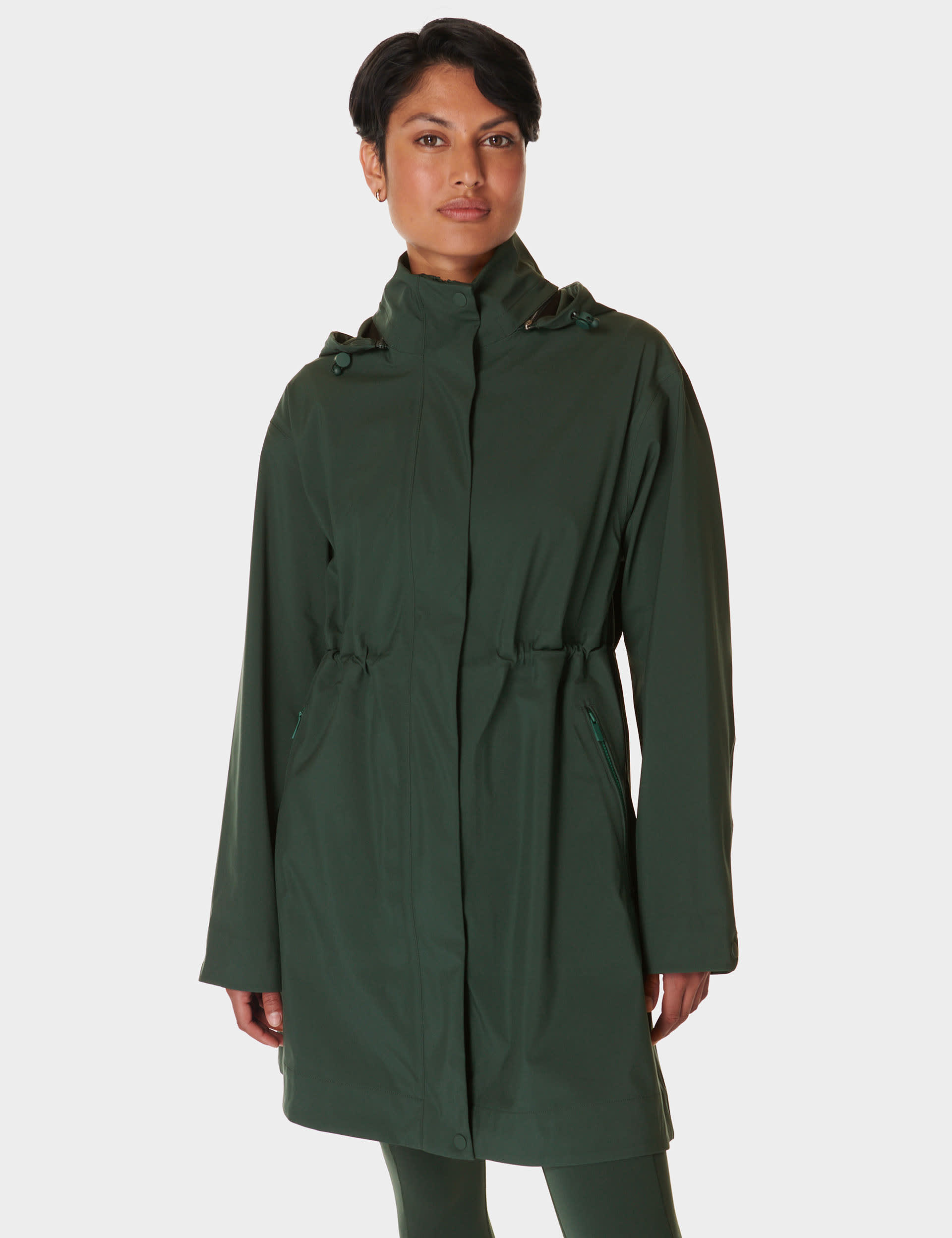 Sweaty Betty Women's Guide Waterproof Longline Parka - S - Dark Green, Dark Green