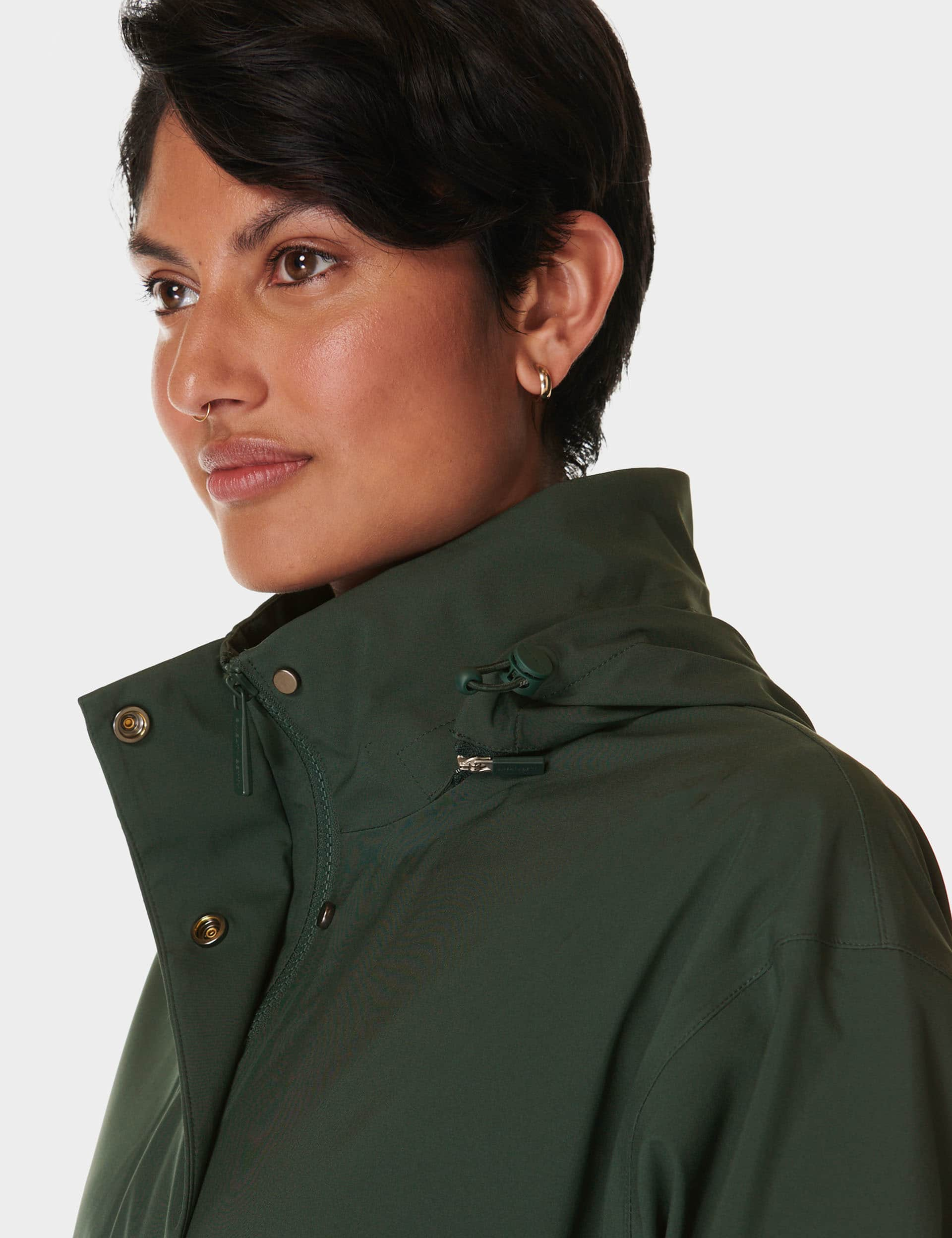 Sweaty Betty Women's Guide Waterproof Longline Parka - M - Dark Green, Dark Green