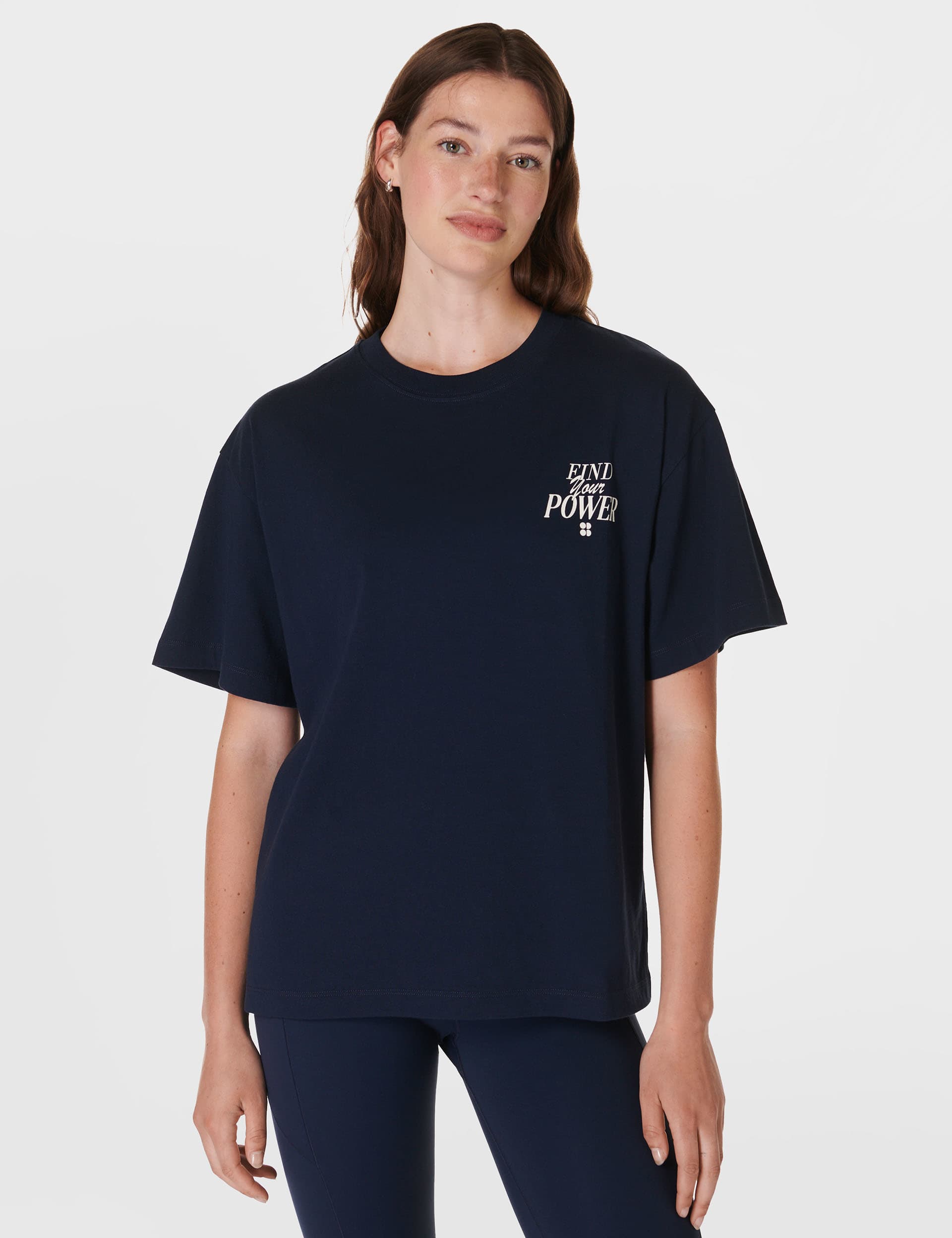 Sweaty Betty Women's Find Your Power Pure Cotton T-Shirt - M - Navy, Navy