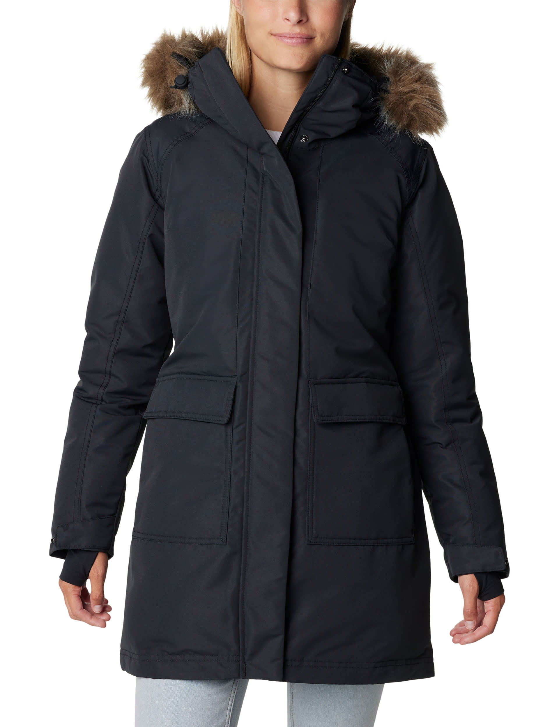 Columbia Women's Little Si II Padded Hooded Parka Coat - M - Black, Khaki,Black