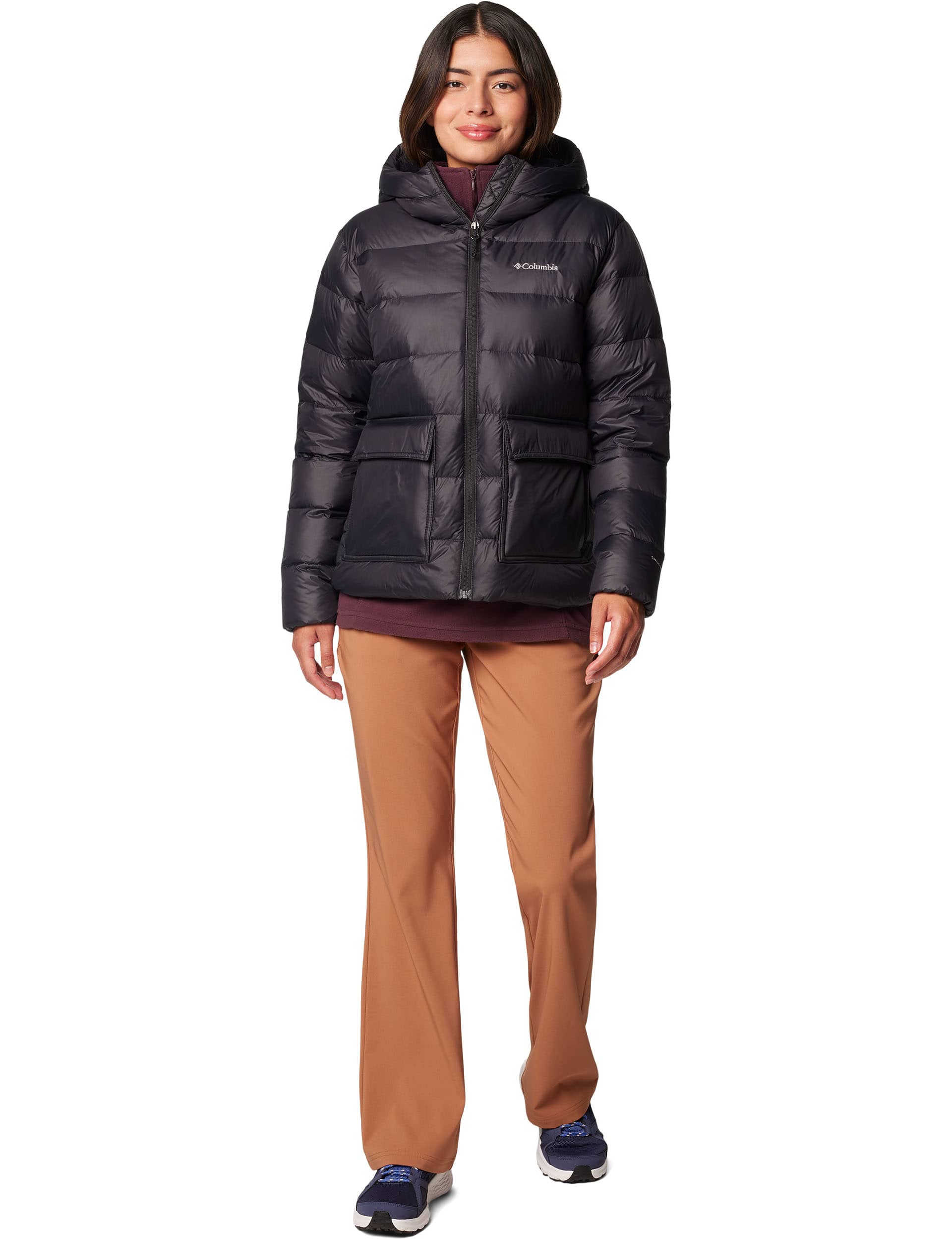 Columbia Women's Harmony Falls Hooded Padded Puffer Jacket - Black, Light Purple,Black