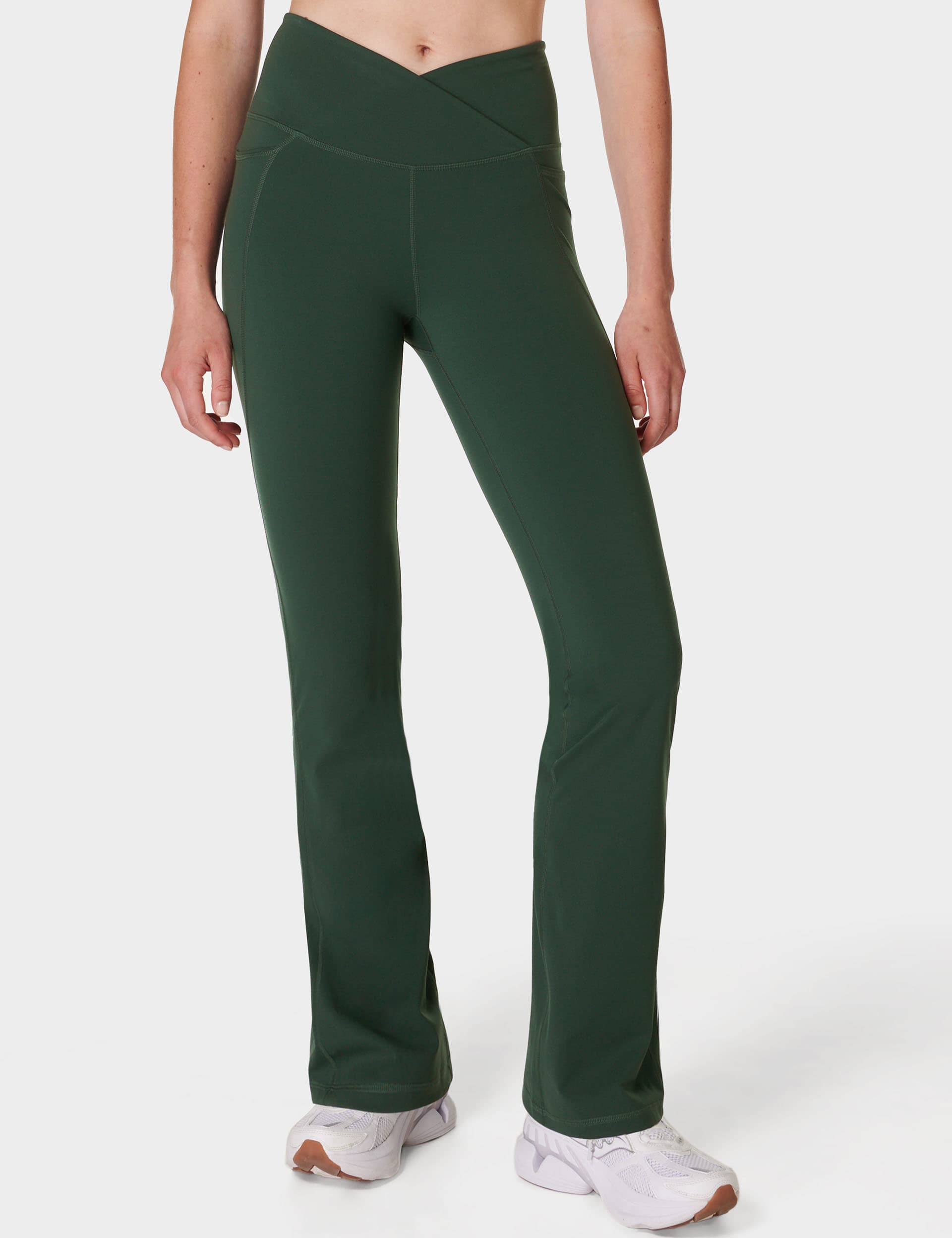 Sweaty Betty Women's Power 32 Flared Joggers - M - Dark Green, Dark Green