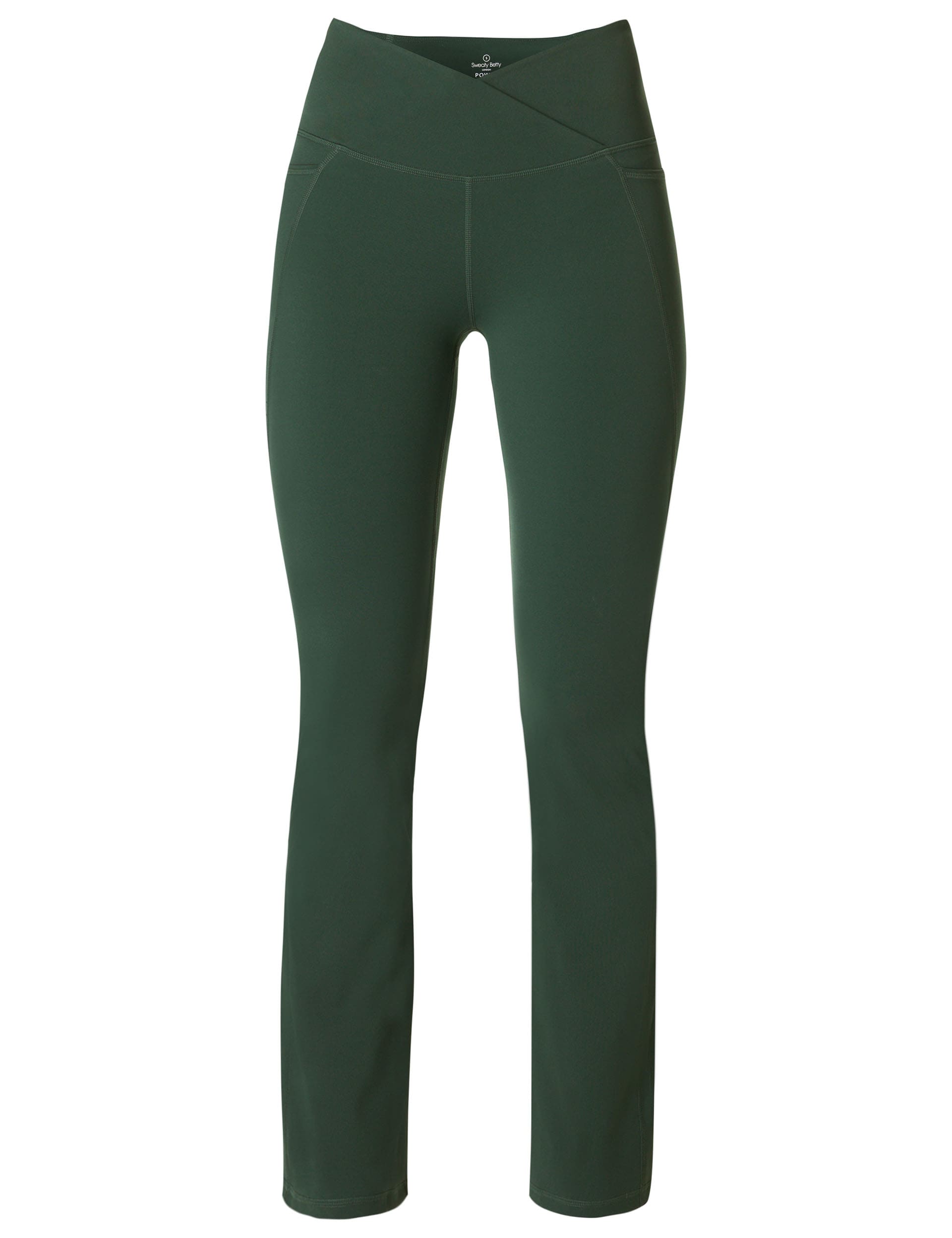 Sweaty Betty Women's Power 32 Flared Yoga Pants - Dark Green, Dark Green