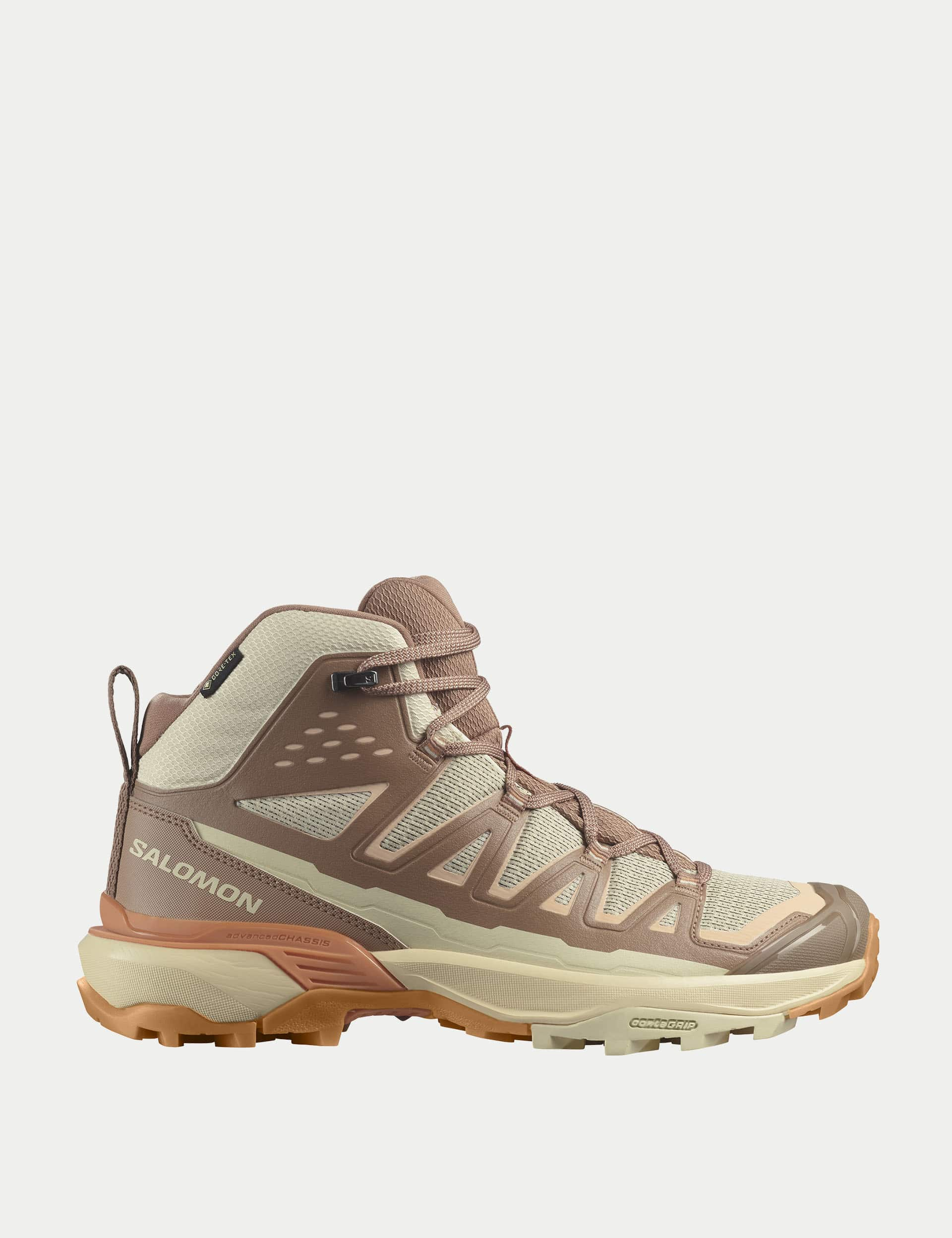 Salomon Women's X Ultras 360 Edge Mid Gore-Tex Walking Boots - Oatmeal Mix, Oatmeal Mix,Brown Mix