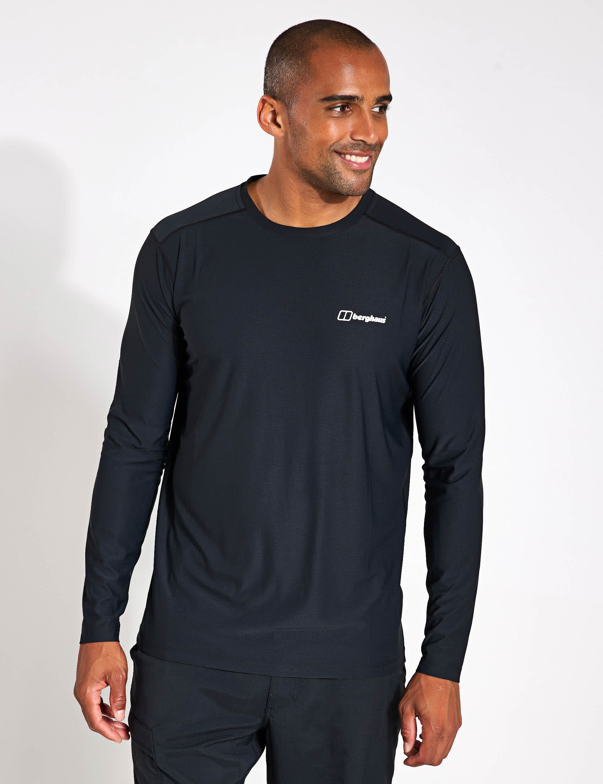 Berghaus Men's 24/7 Tech Crew Neck Baselayer Top - Black, Black