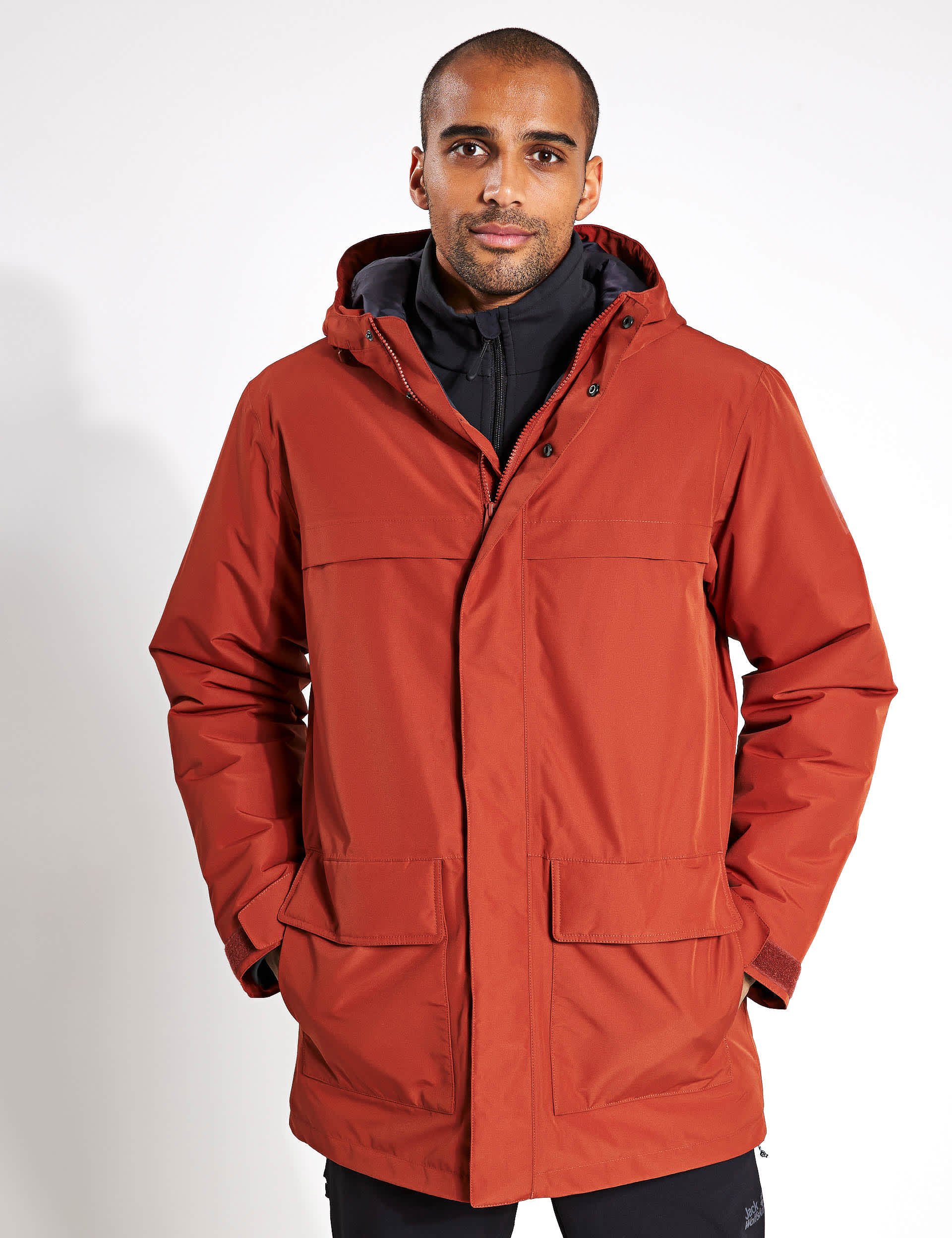 Jack Wolfskin Men's Winterlager Waterproof Hooded Parka Jacket - Dark Orange, Dark Orange