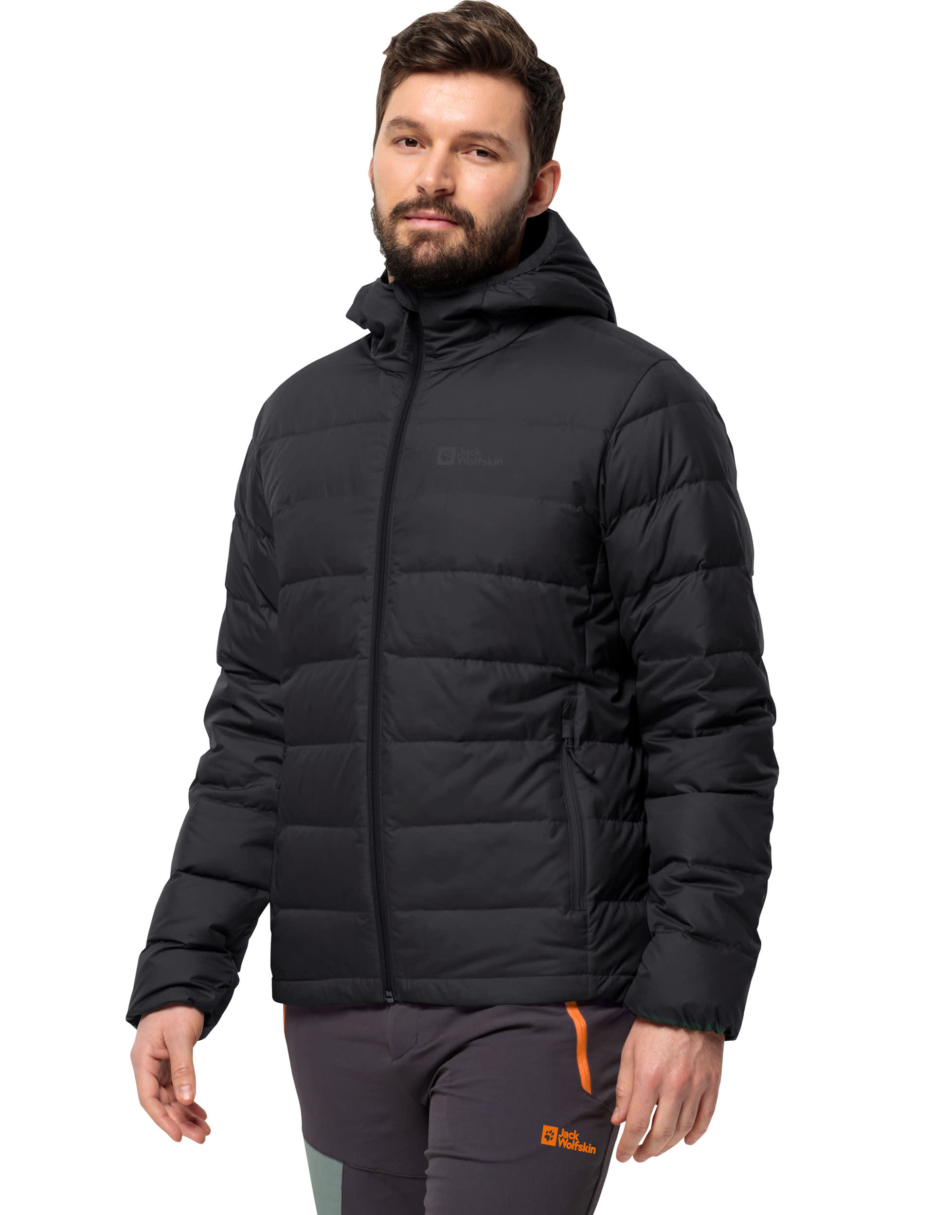 Jack Wolfskin Men's Ather Down Hooded Puffer Jacket - M - Black, Black