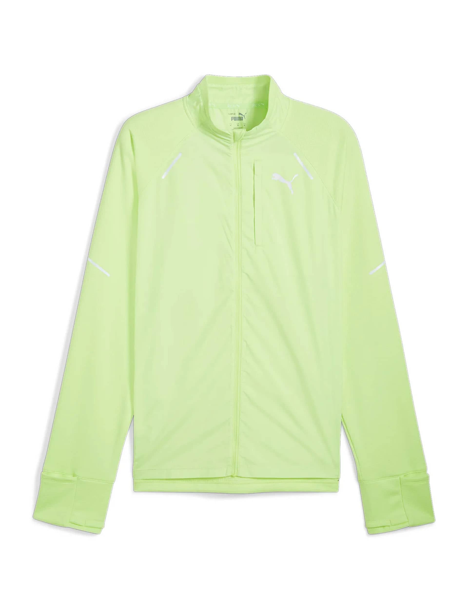 Puma Men's Run Grid Zip Up Fleece - Light Green, Light Green