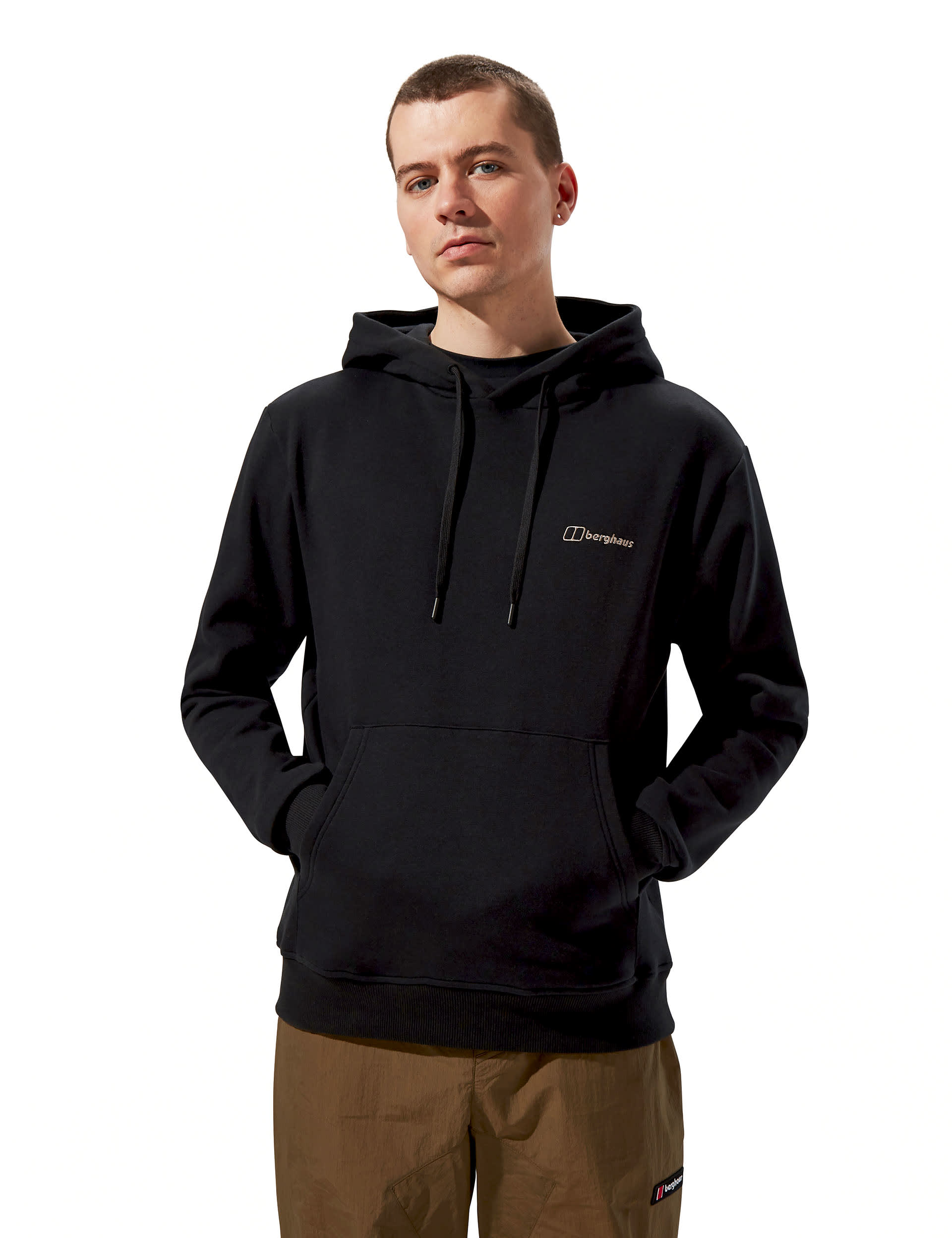 Berghaus Men's Offset Rock Cotton Rich Hoodie - L - Black, Black