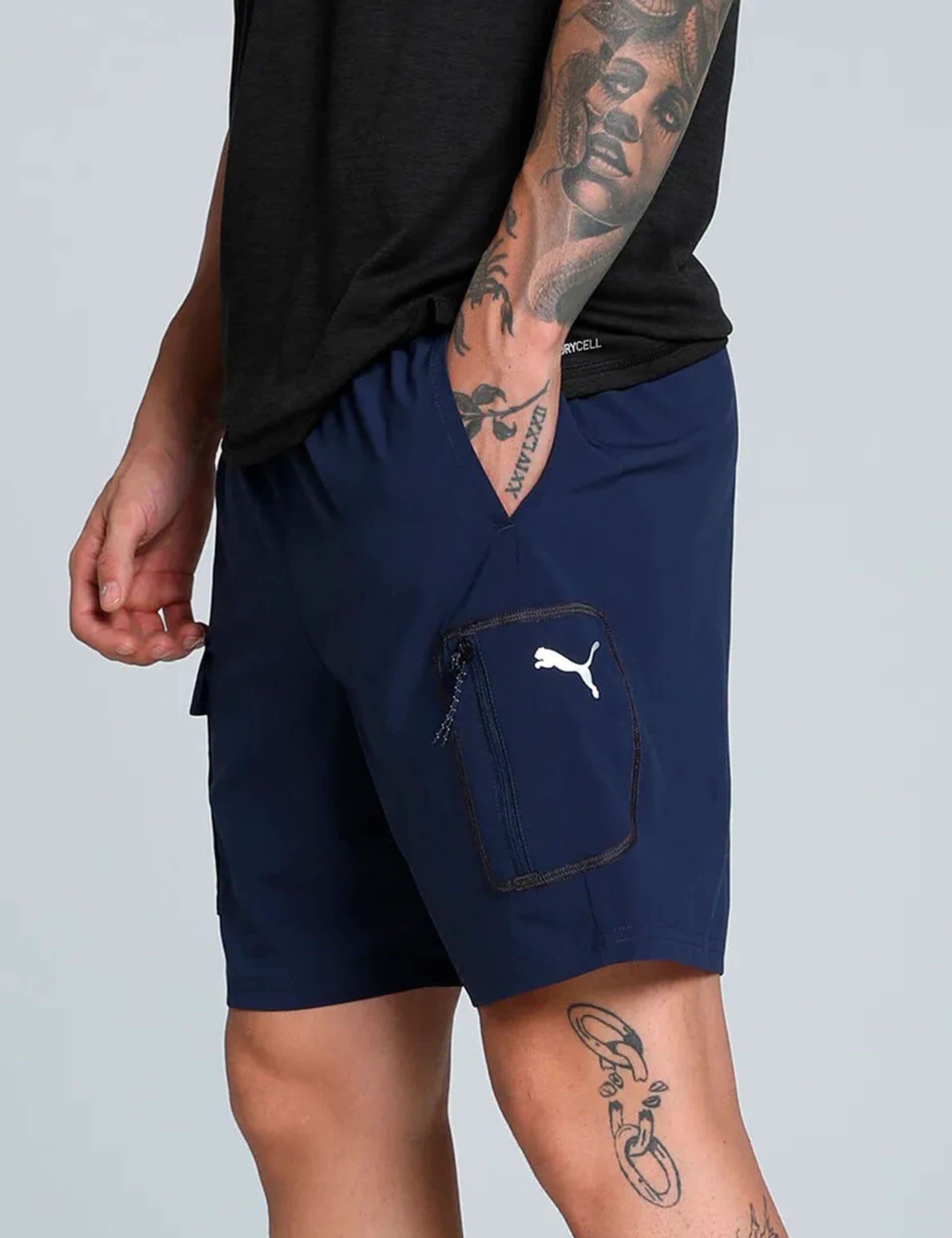 Puma Men's Train 7 Cargo Zip Pocket Sport Shorts - XL - Navy, Navy