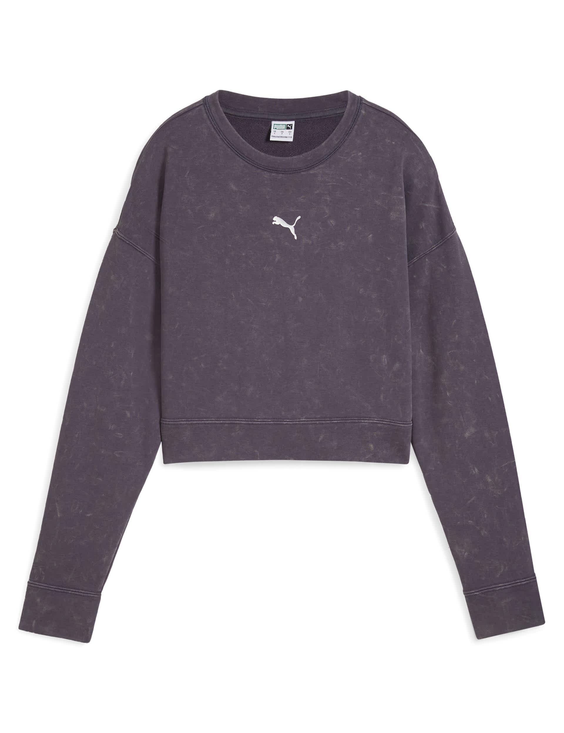 Puma Women's Dare To Relaxed Pure Cotton Crop Sweatshirt - M - Dark Grey, Dark Grey