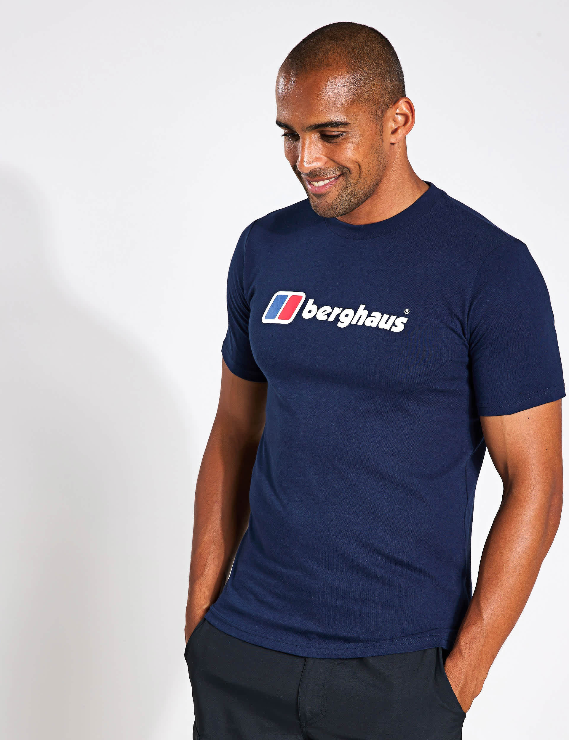 Berghaus Men's Big Classic Logo Pure Cotton T-Shirt - Dark Blue, Grey,Dark Blue