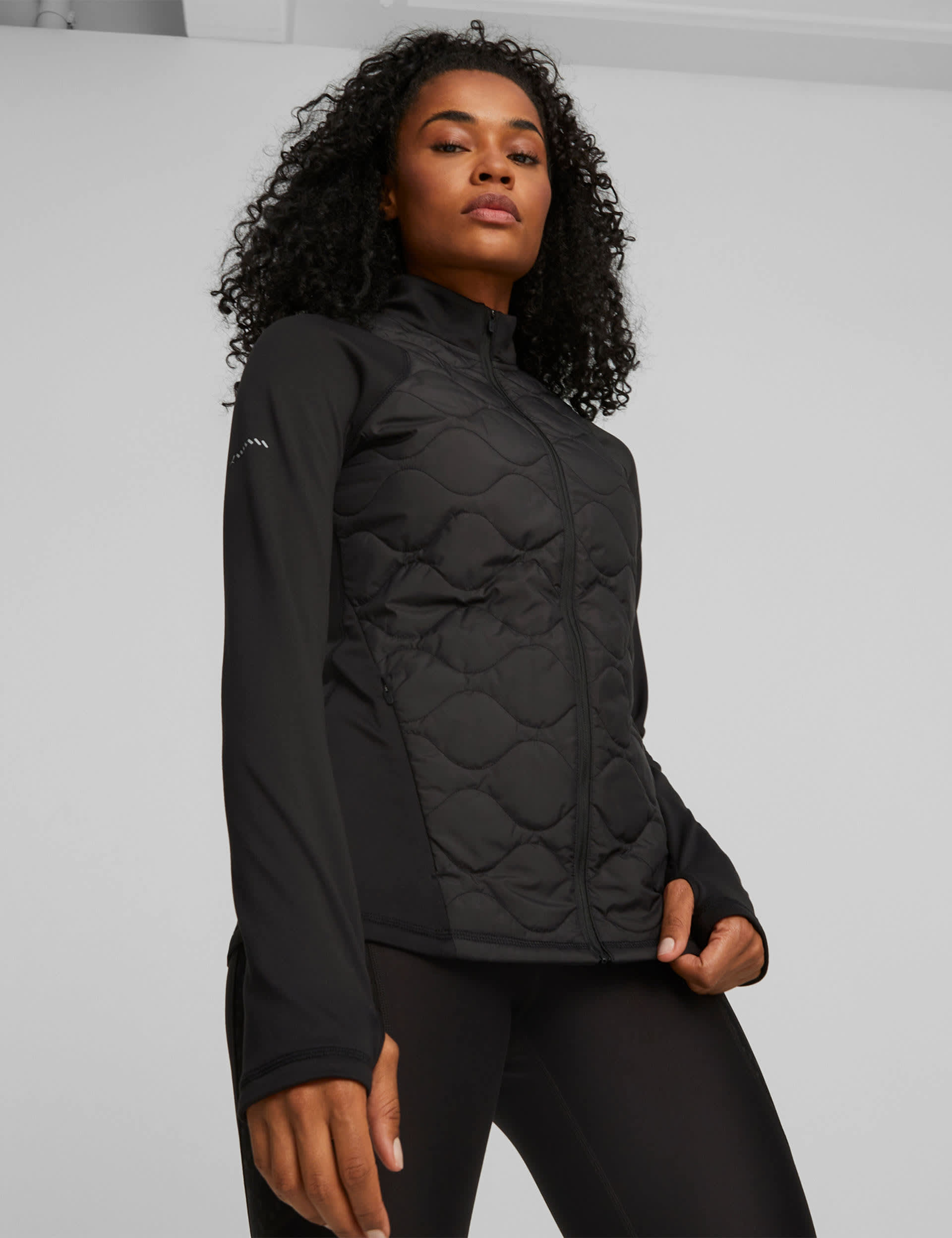 Puma Women's Cloudspun WRMLBL Padded Running Jacket - Black, Black