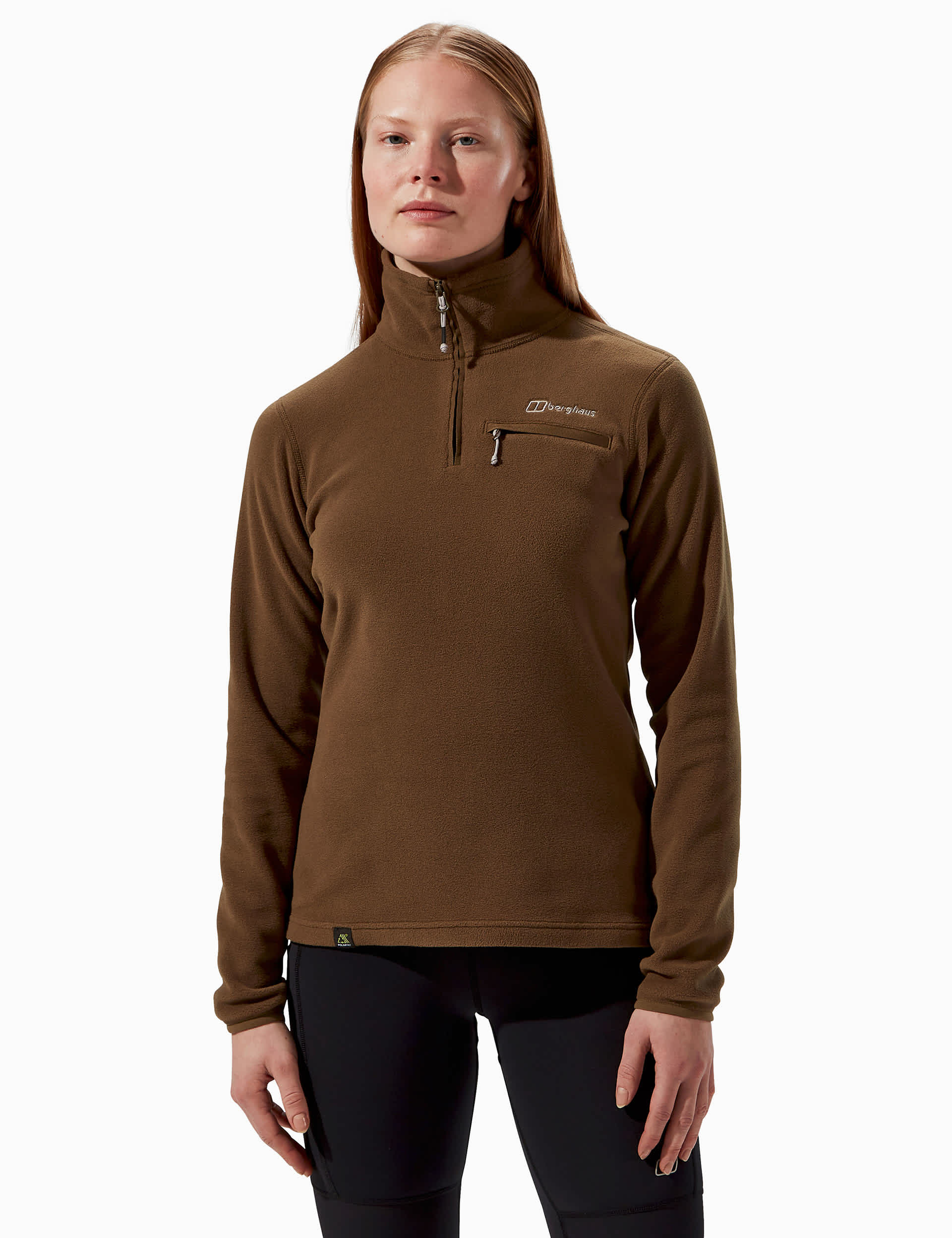 Berghaus Women's Prism 2.0 Micro Polartec Half Zip Fleece - 12 - Light Brown, Light Brown,Soft Pink