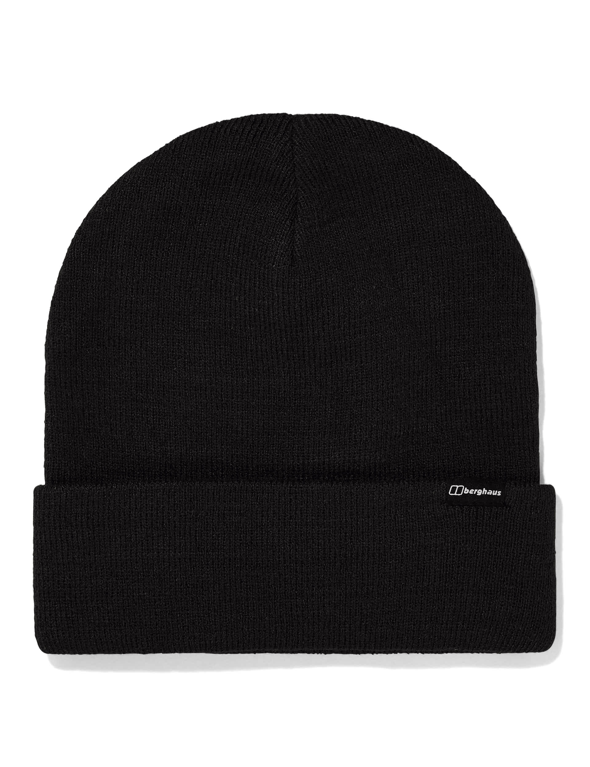 Berghaus Inflection Knitted Turn Up Beanie Hat - Black, Black