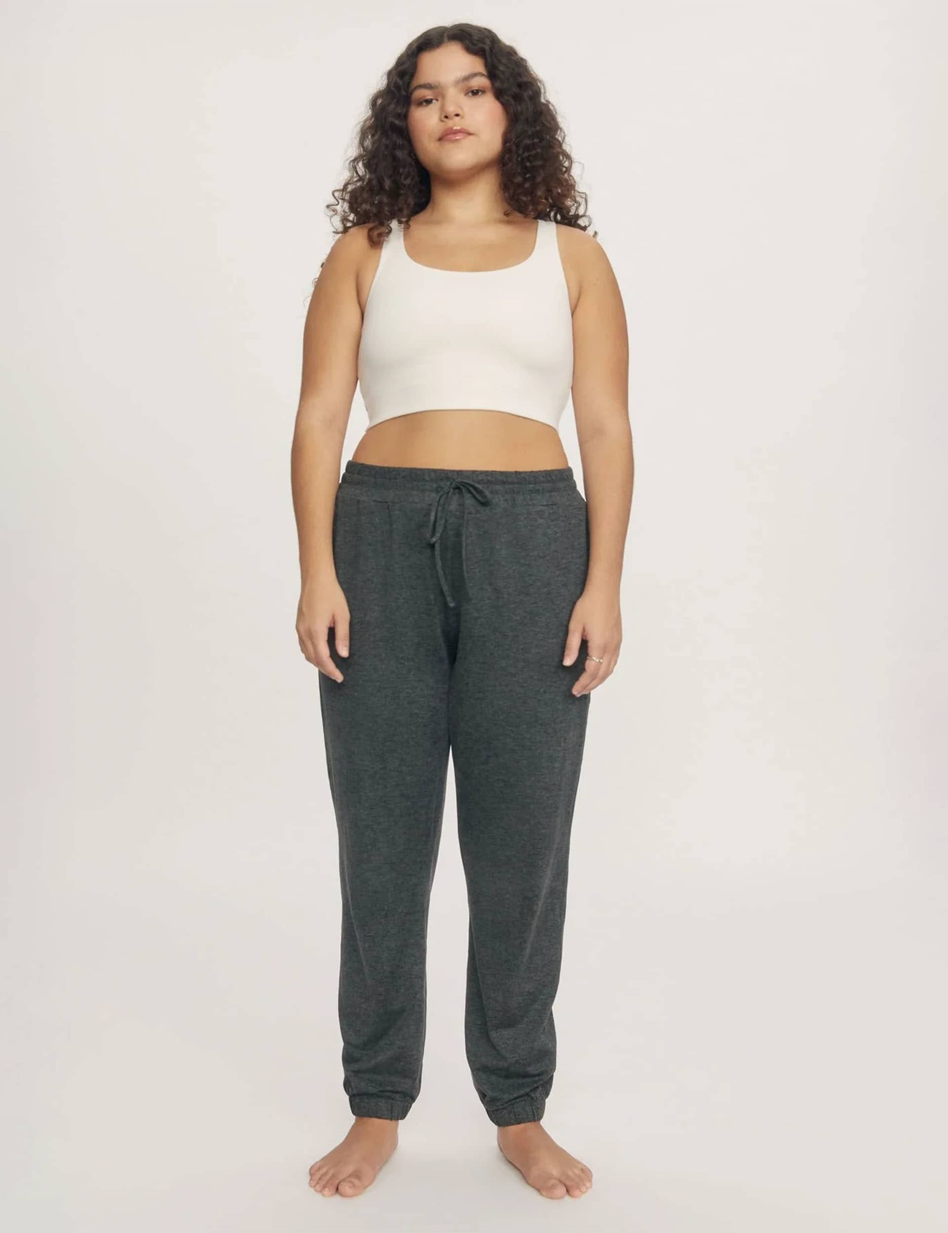 Girlfriend Collective Women's ReSet Cuffed High Waisted Relaxed Joggers - M - Dark Grey, Dark Grey