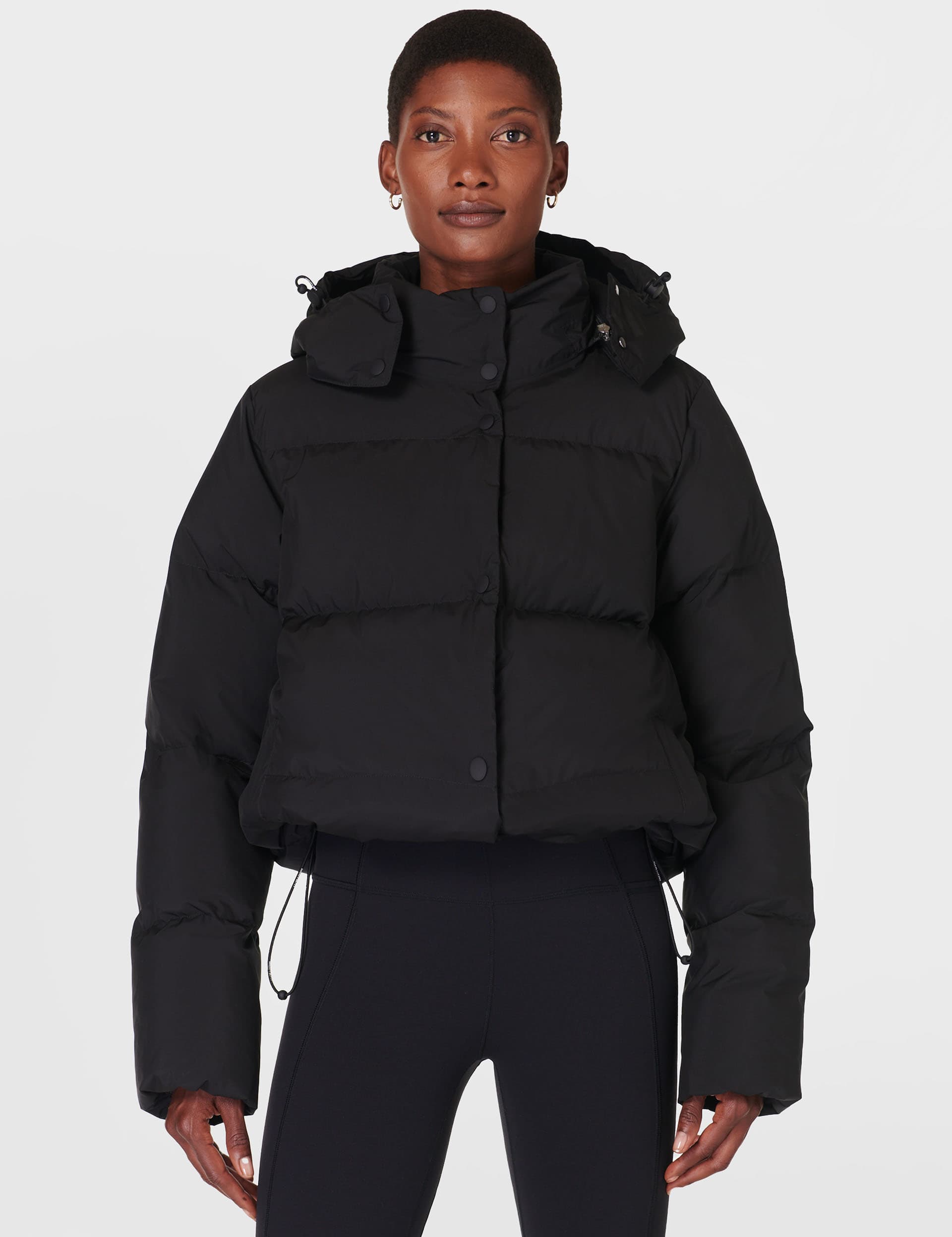 Sweaty Betty Women's Nimbus Hooded Short Puffer Jacket - L - Black, Black