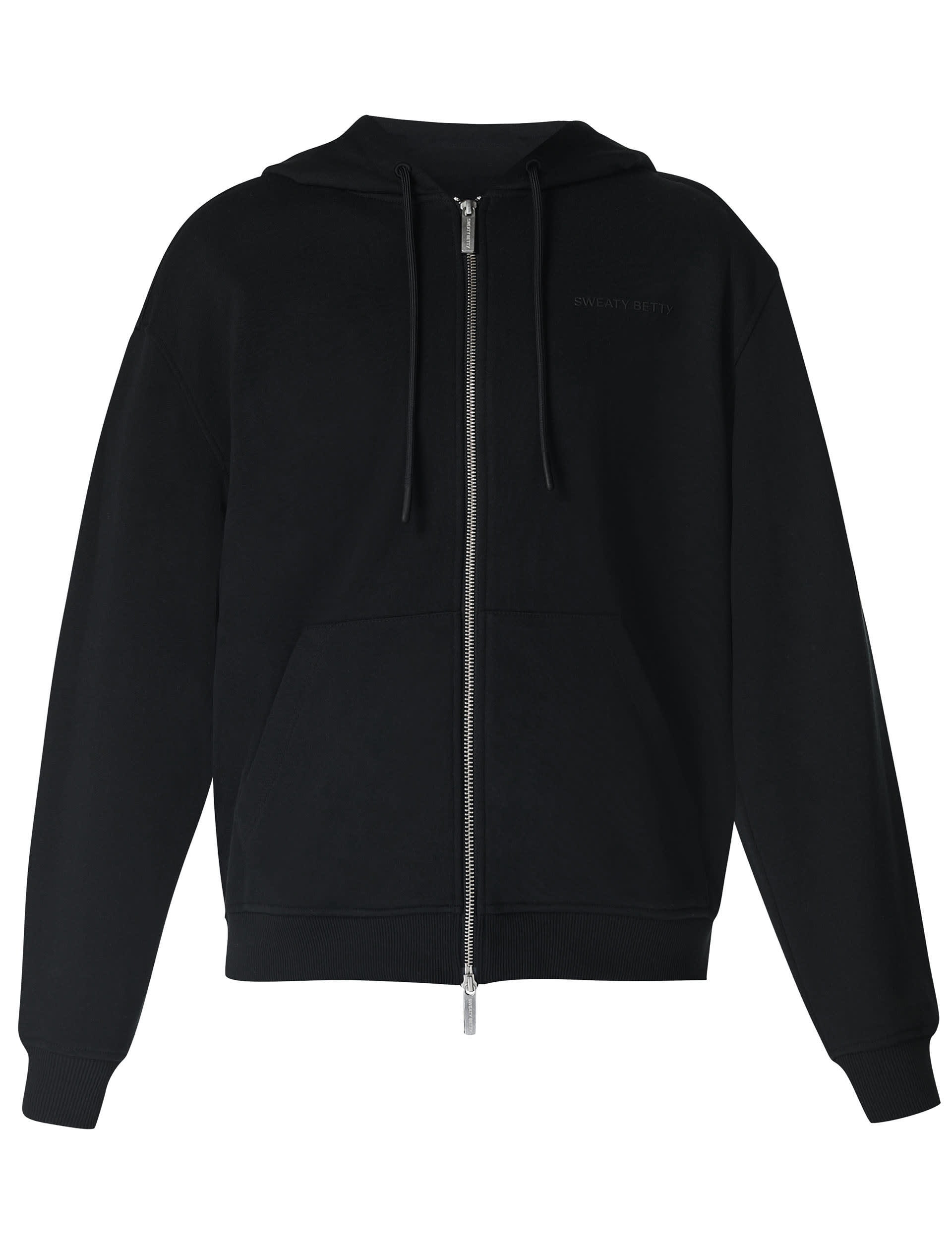 Sweaty Betty Women's Revive Cotton Rich Zip Up Relaxed Hoodie - L-XXL - Black, Black