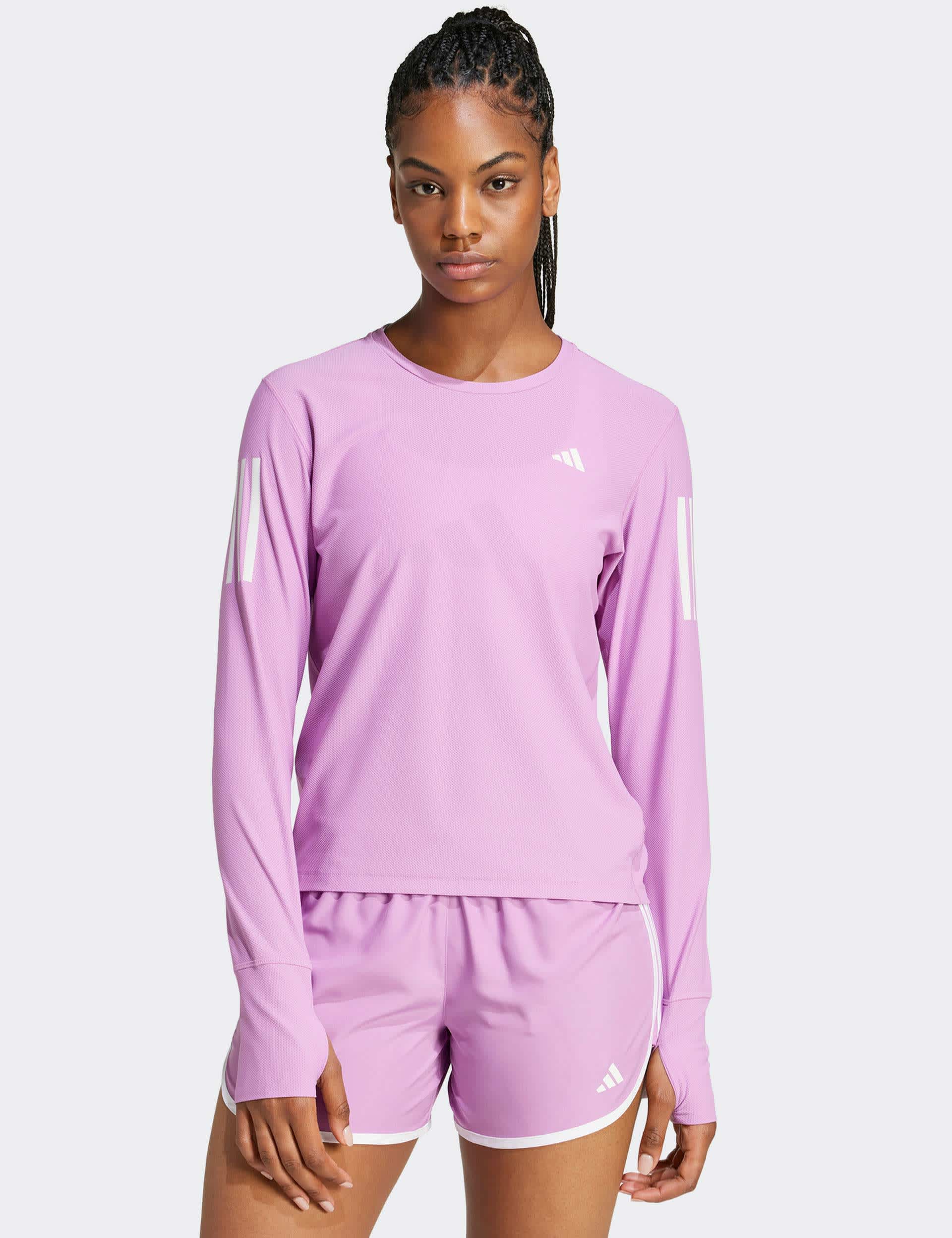 Adidas Women's Own The Run Longsleeve Top - M - Pink Mix, Pink Mix