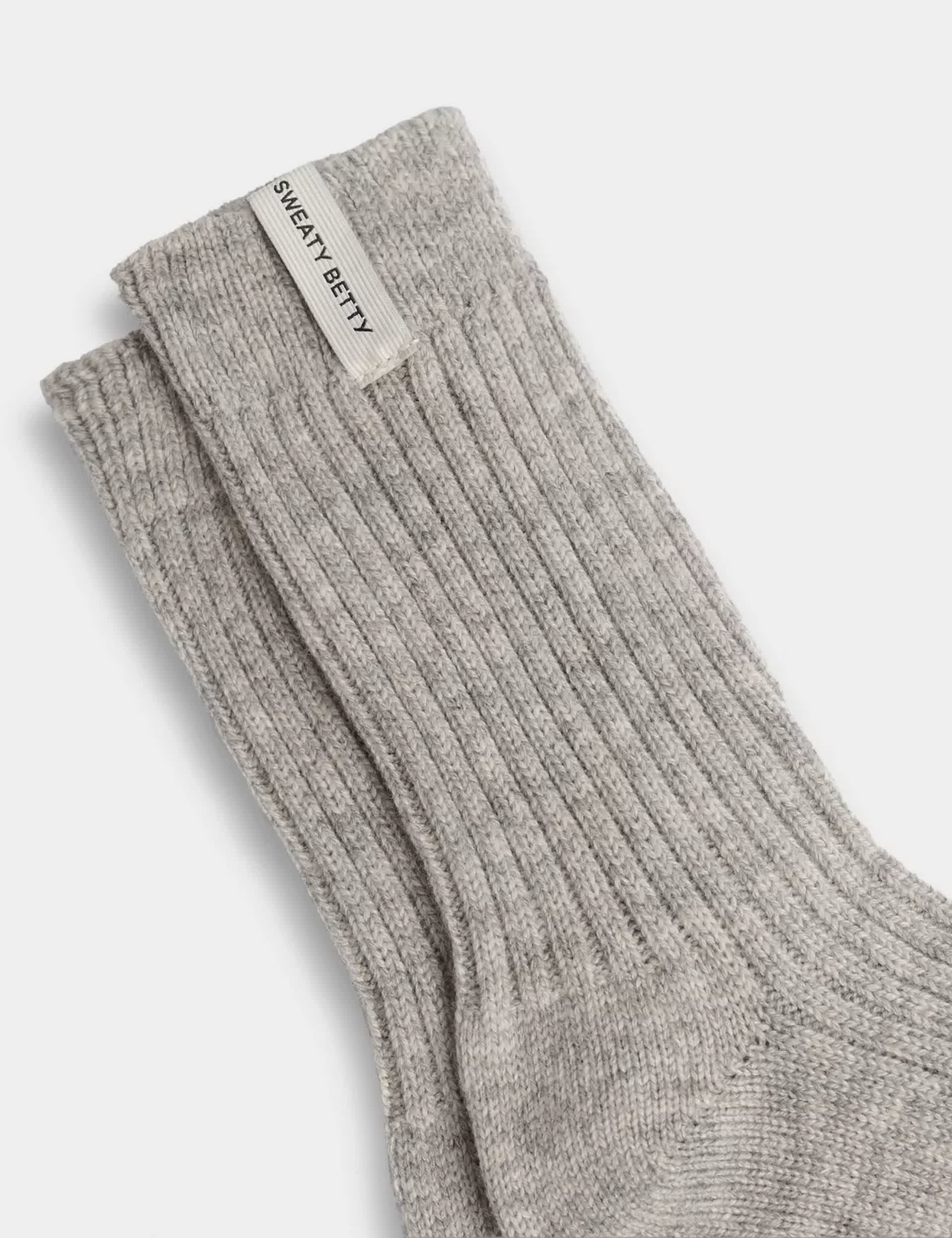 Sweaty Betty Women's Ribbed Ankle High Socks - M-L - Light Grey, Light Grey