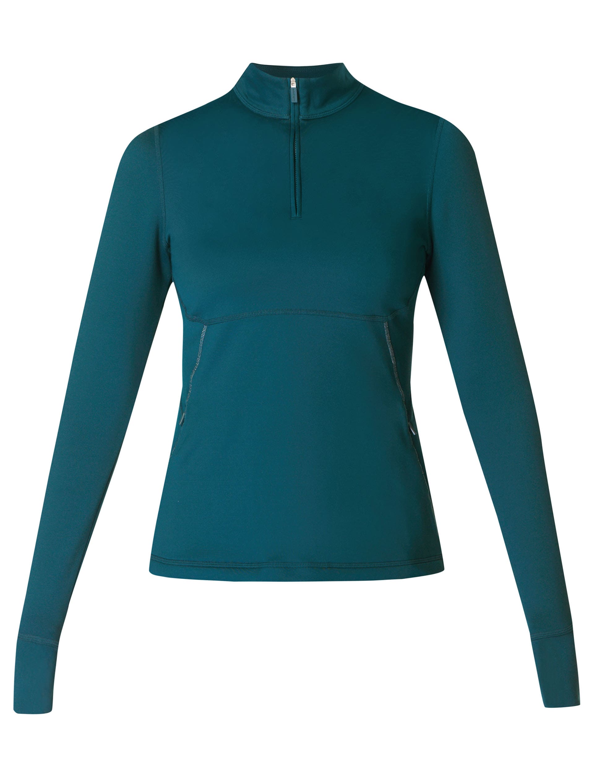 Sweaty Betty Women's Therma Boost Half Zip Running Top - Teal Green, Black,Teal Green